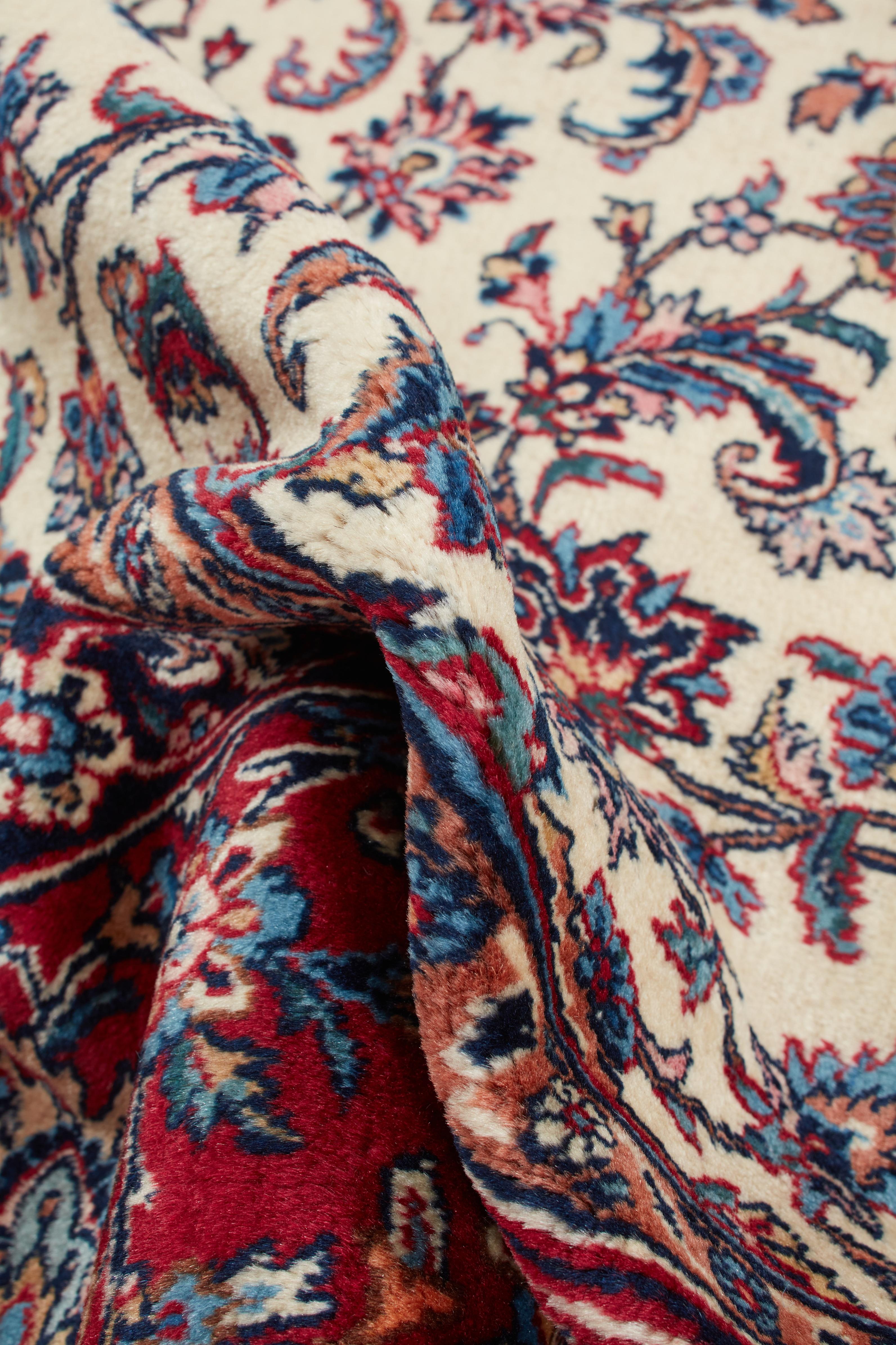 Annodato a mano Autentico tappeto persiano Lavar Kerman annodato a mano in lana blu 8' 3