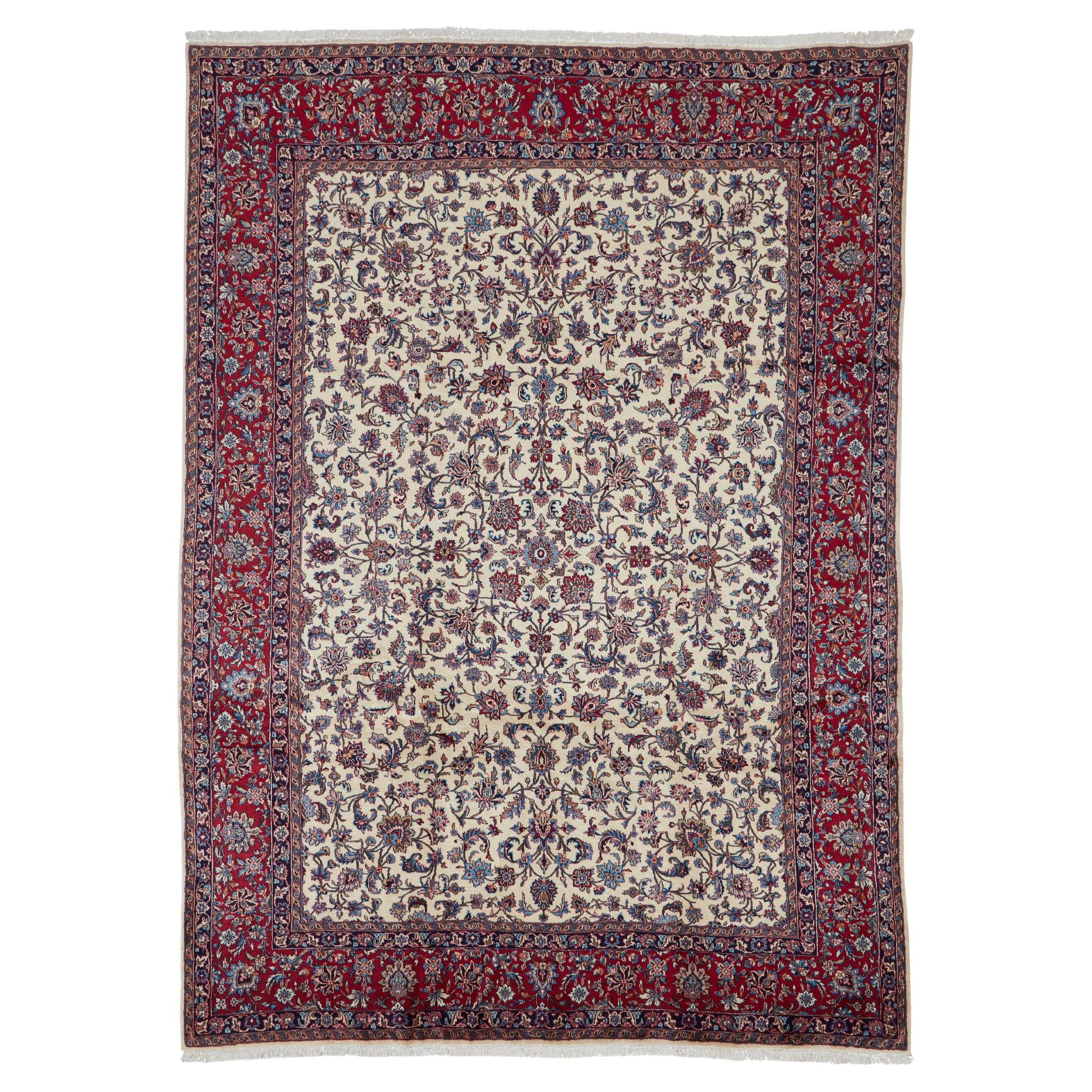 Autentico tappeto persiano Lavar Kerman annodato a mano in lana blu 8
 3" x 11
 4" in vendita