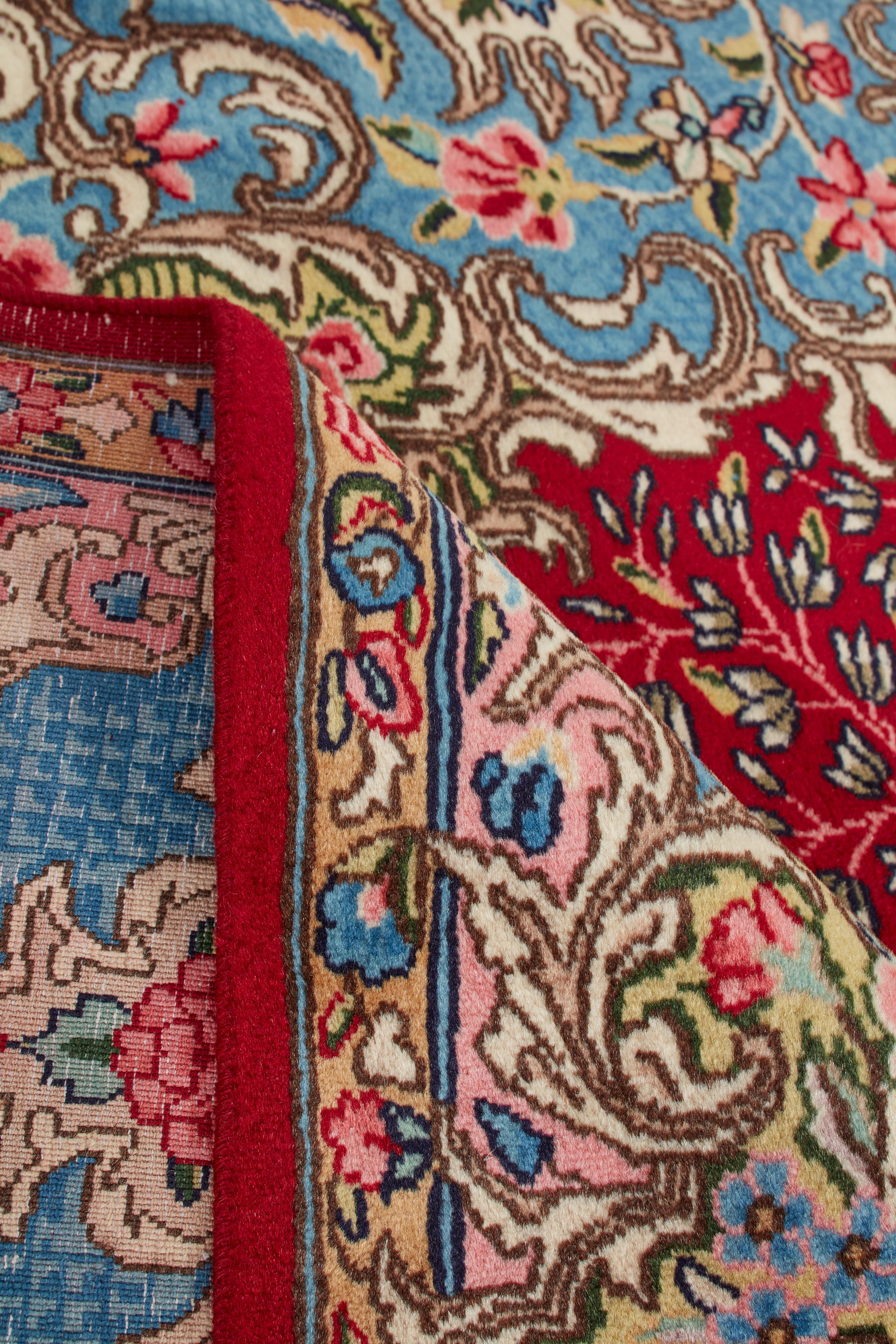 Authentische persische Lavar Kerman handgeknüpfte Wolle rot Bereich Teppich 7' 10