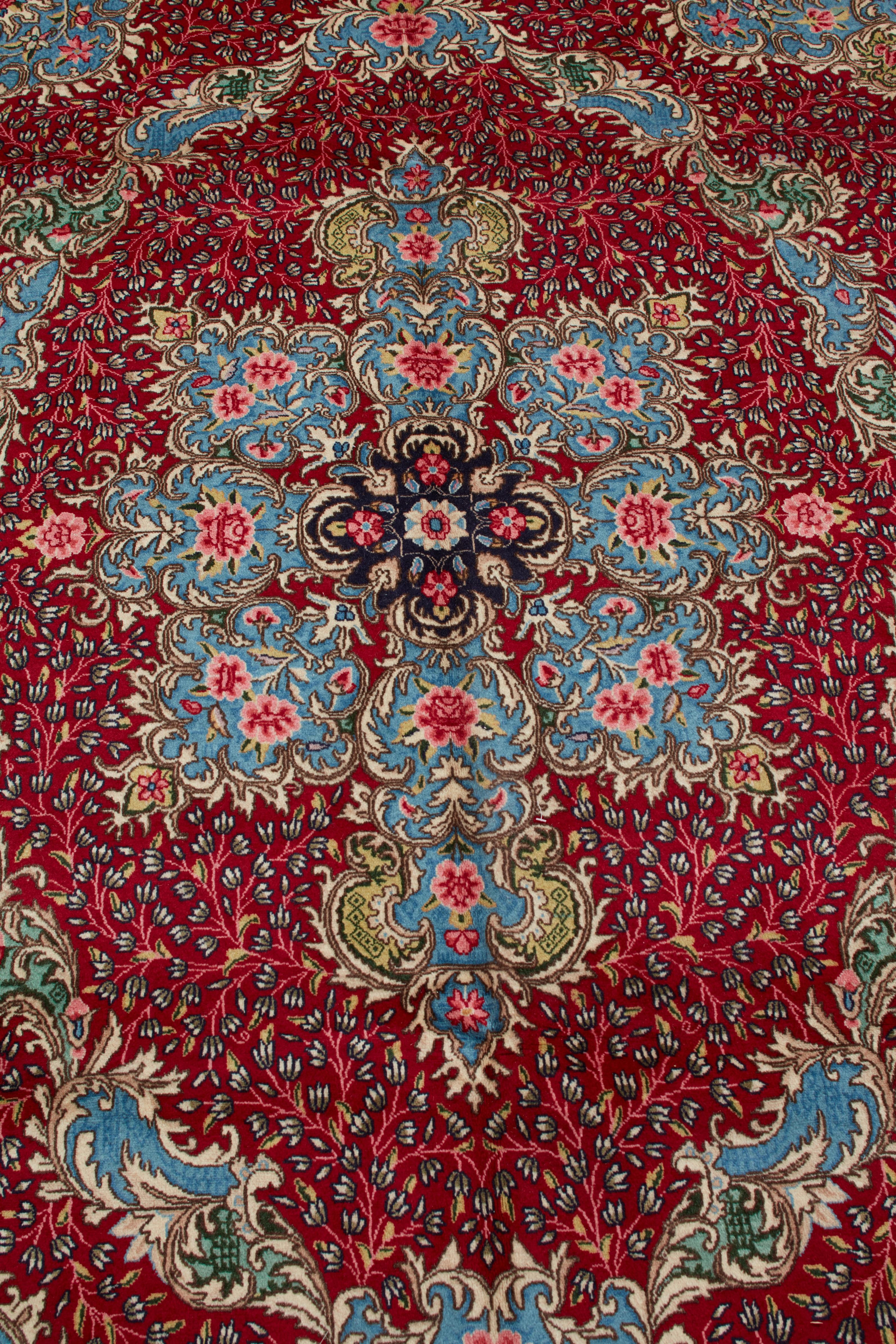 Authentische persische Lavar Kerman handgeknüpfte Wolle rot Bereich Teppich 7' 10