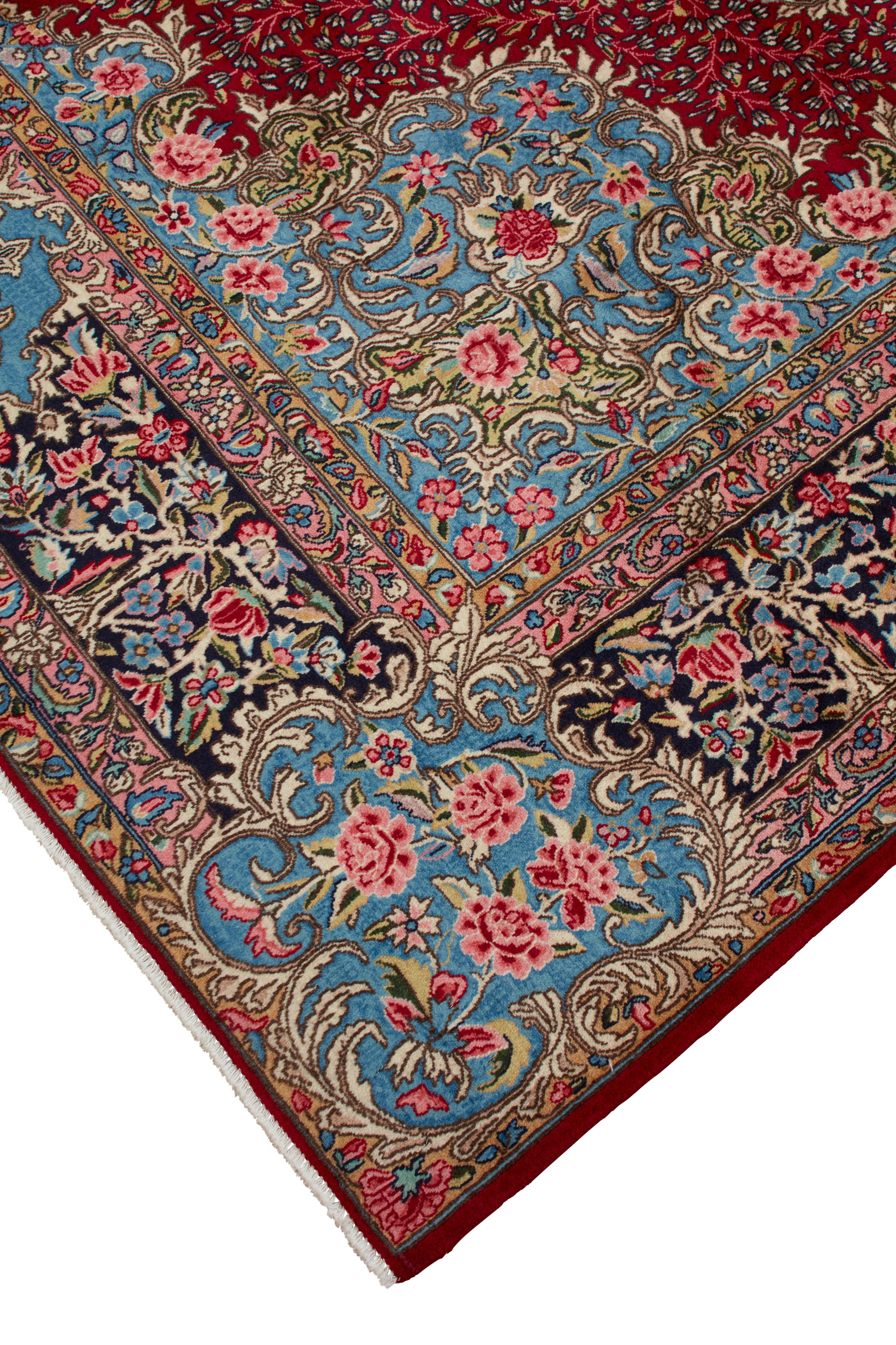 Authentische persische Lavar Kerman handgeknüpfte Wolle rot Bereich Teppich 7' 10