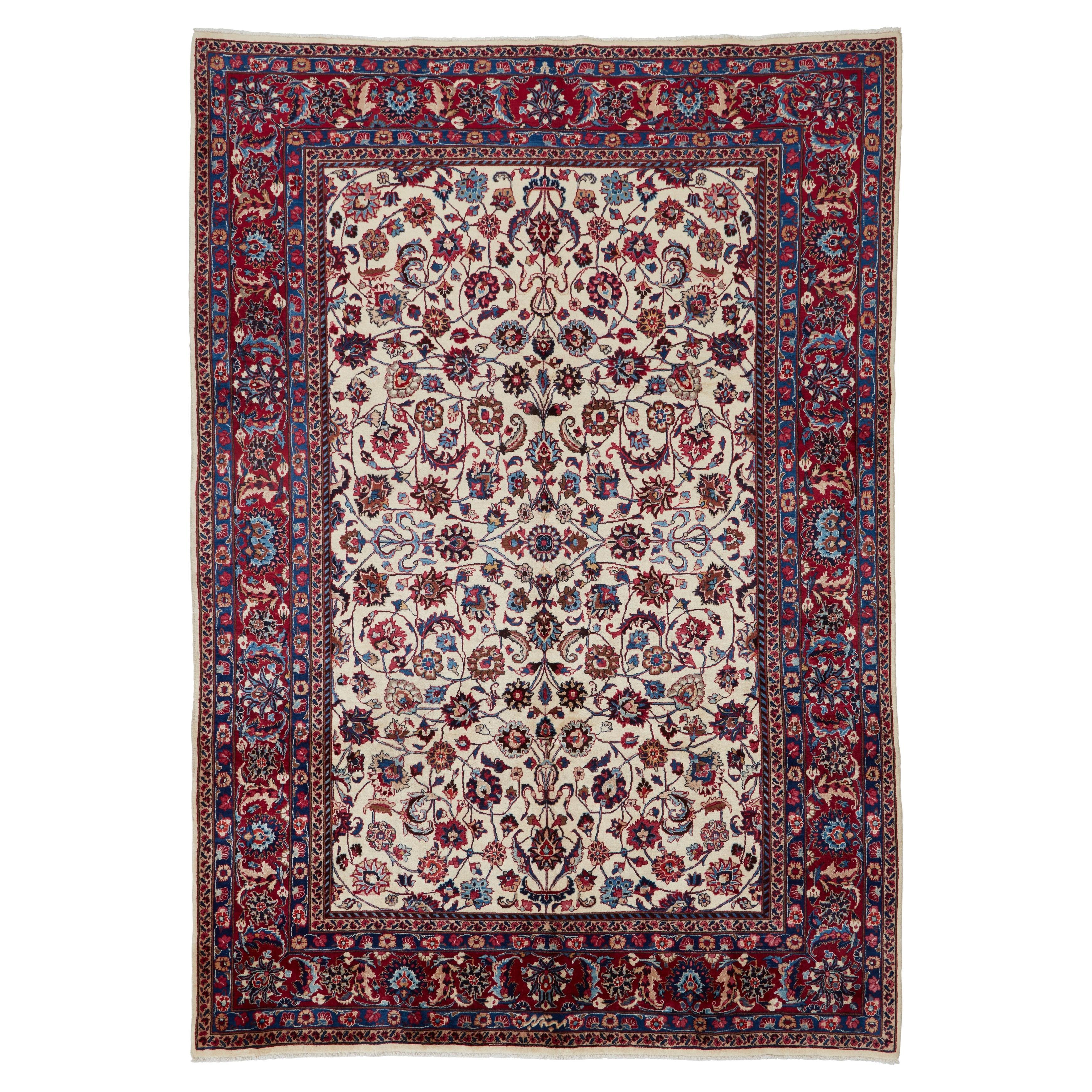 Authentische persische Mashad handgeknüpft Wolle rot Bereich Teppich 7
 8" x 11
 0"