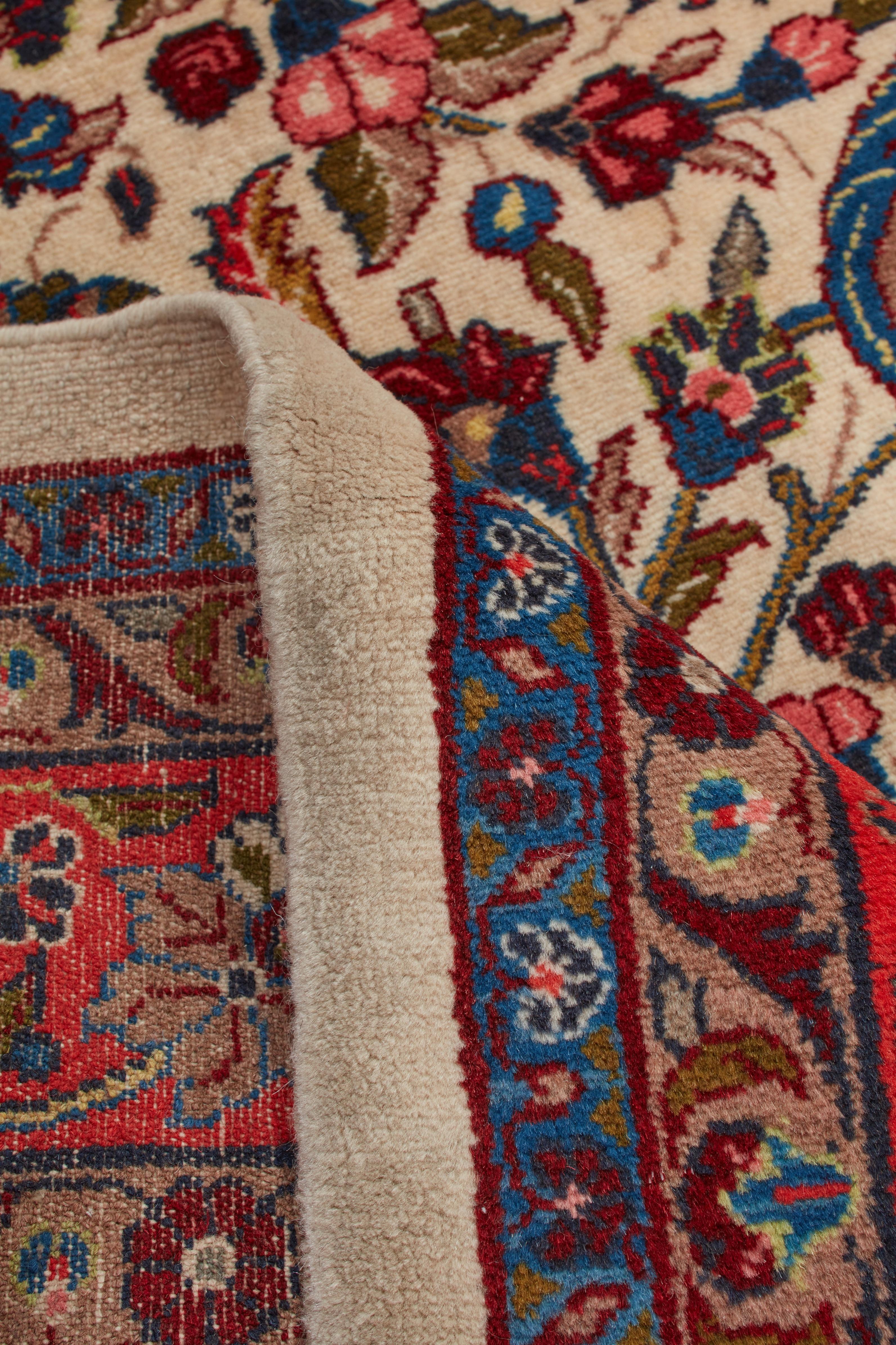 Persiano Autentico tappeto persiano Mehraban Rugs in lana blu annodato a mano 7' 0