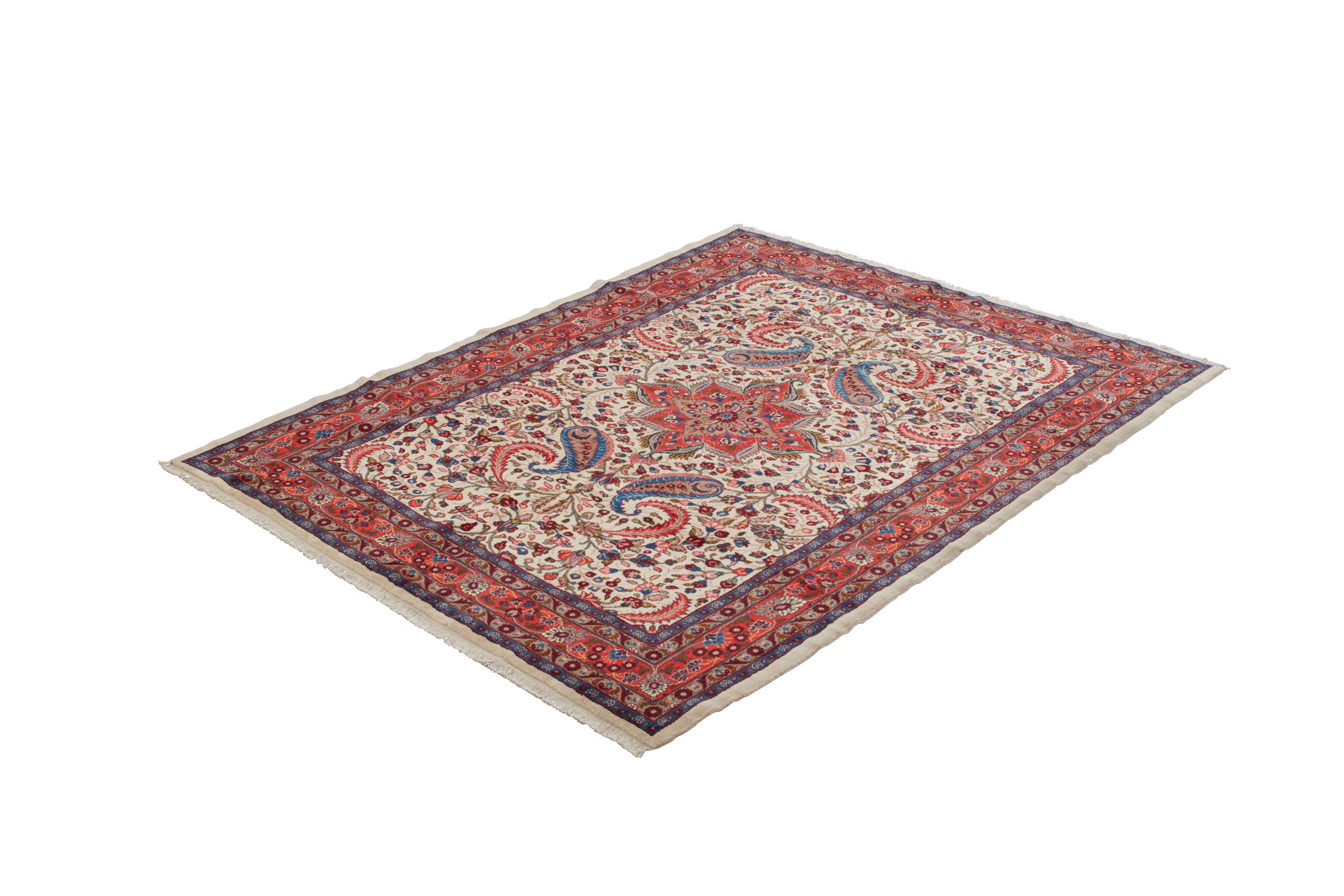 Autentico tappeto persiano Mehraban Rugs in lana blu annodato a mano 7' 0