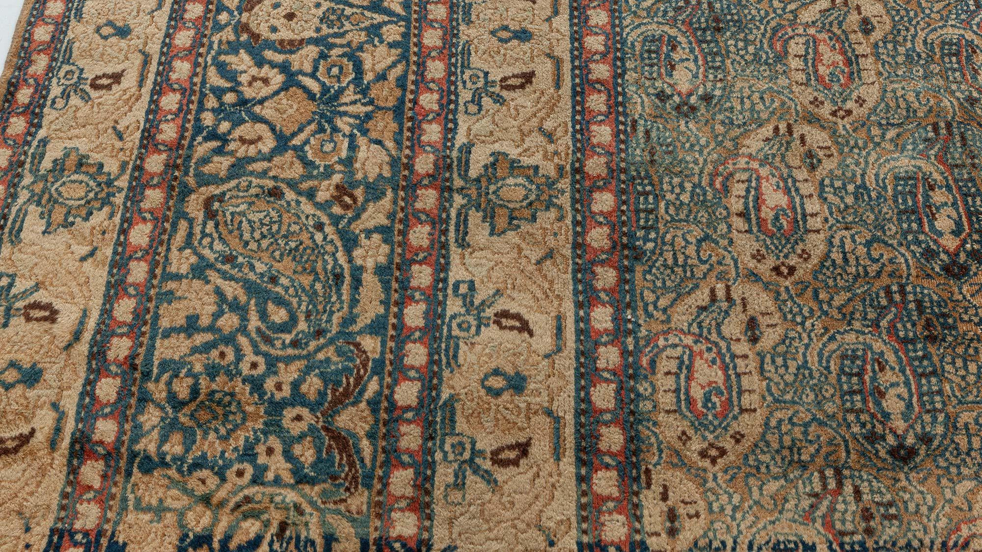 Authentic Persian Meshad Handmade Wool Rug In Good Condition For Sale In New York, NY