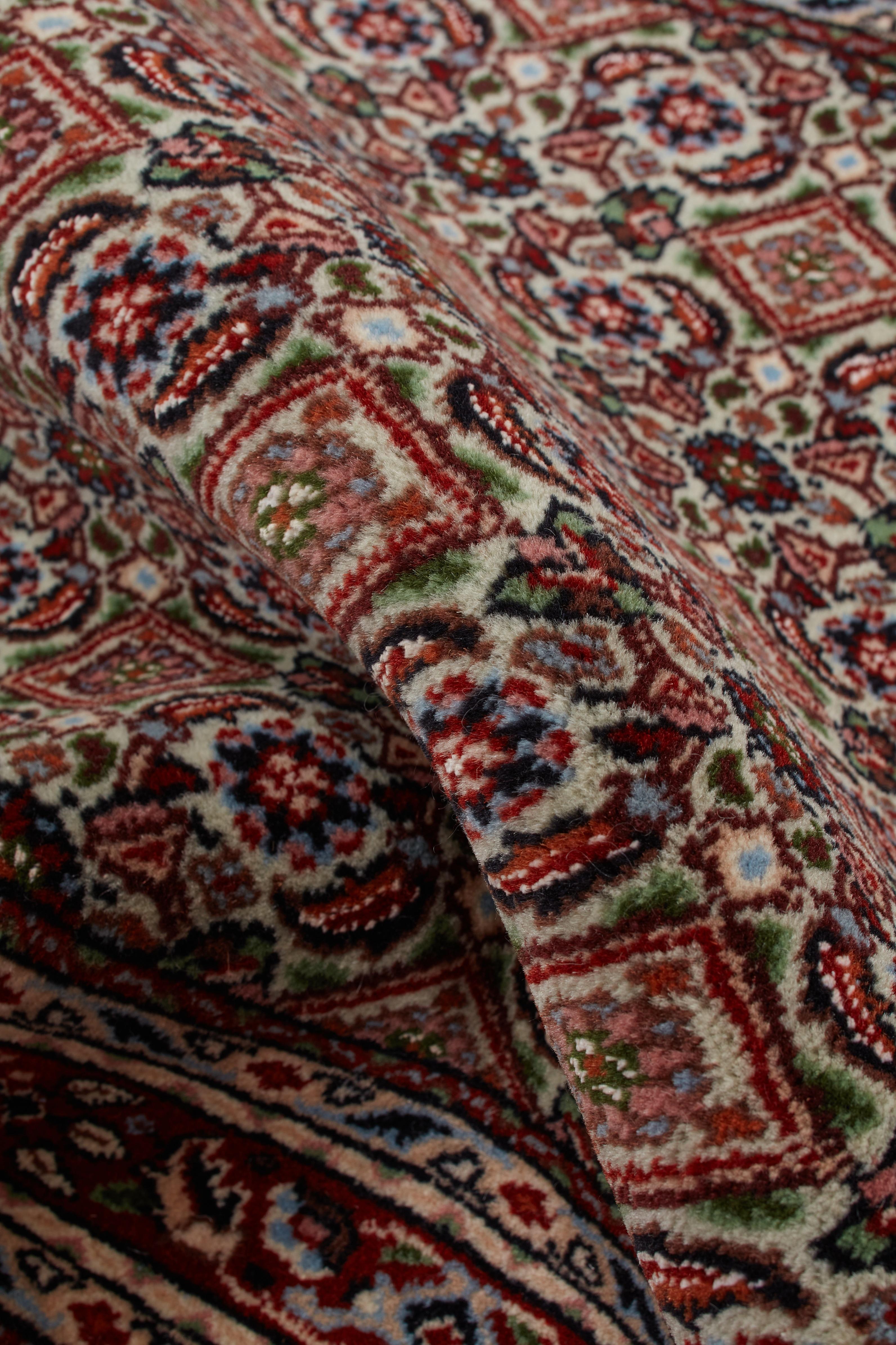 Autentico runner persiano in lana nera annodato a mano Mood 2' 4