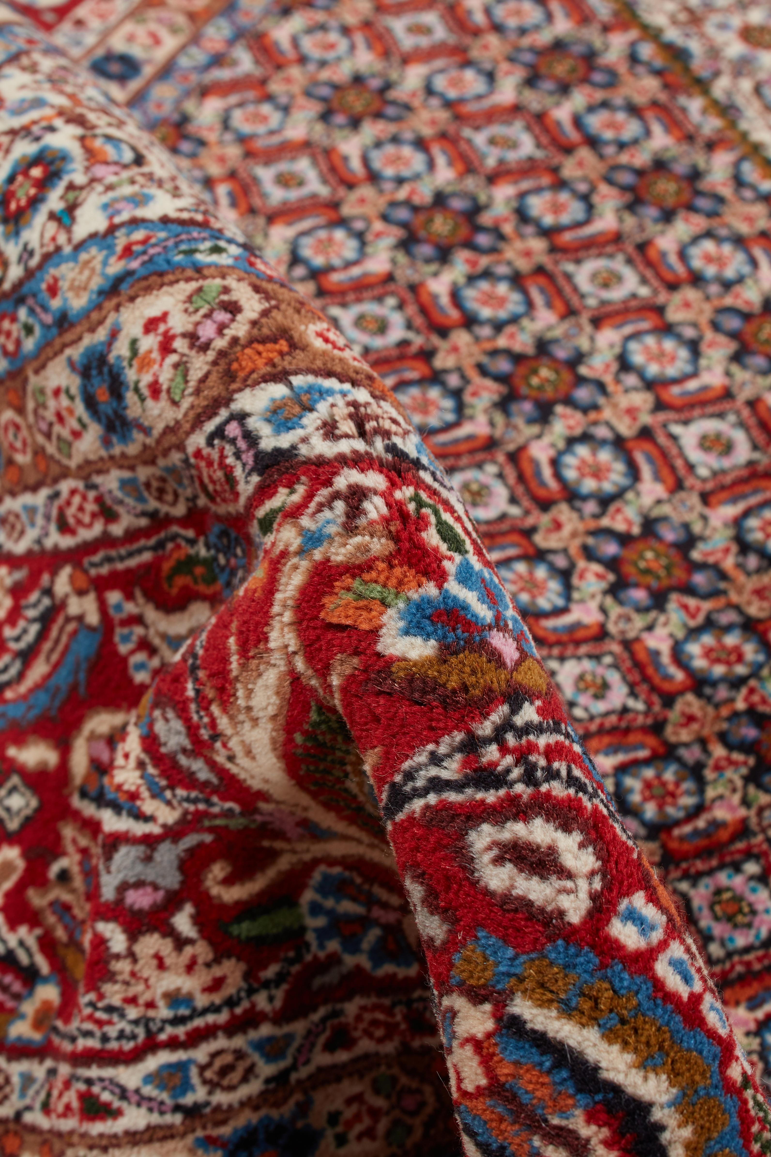 Noué à la main Authentic Persian Mood Tapis de surface en laine nouée à la main ivoire 6' 6