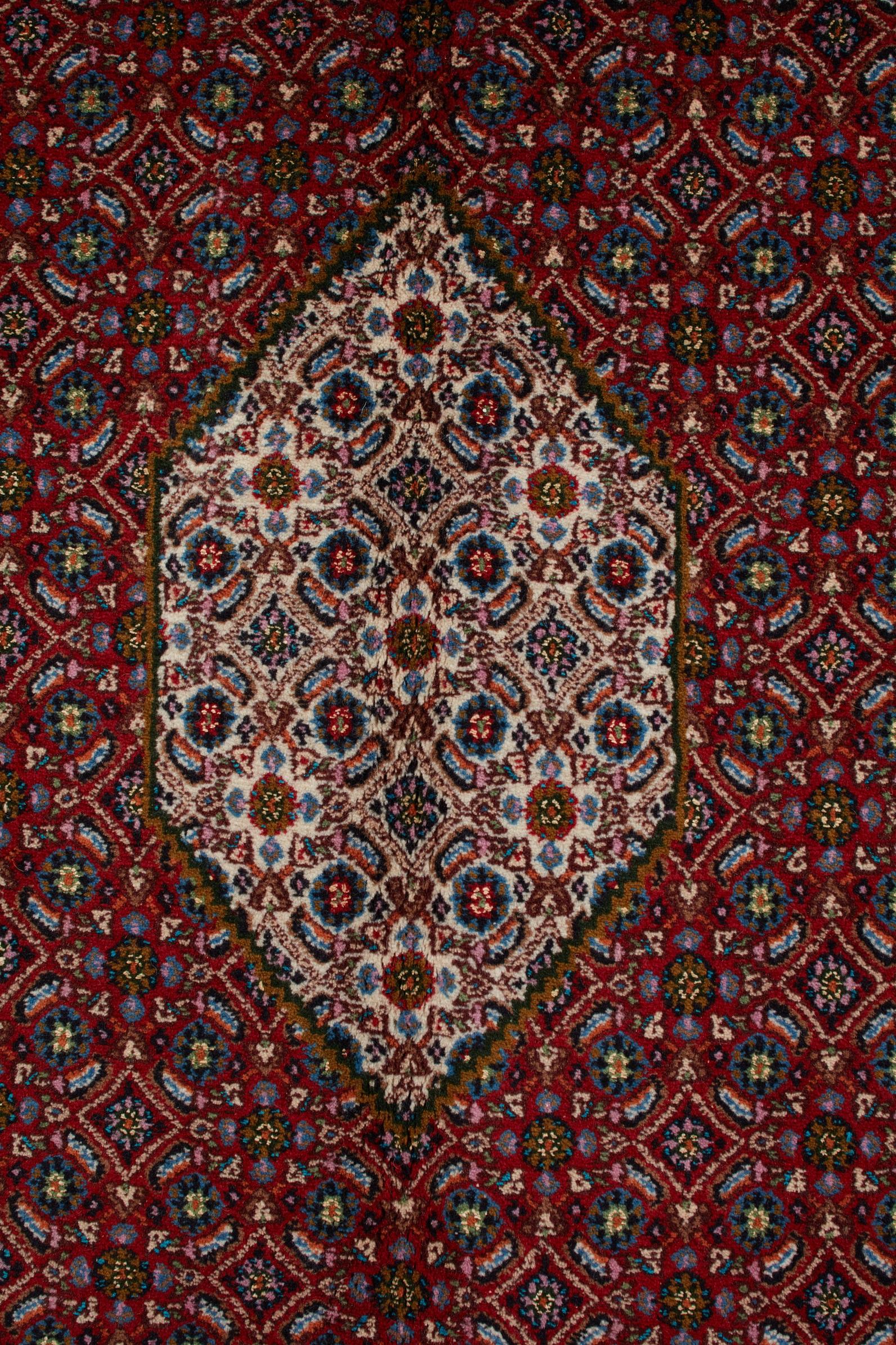 Authentic Persian Mood Tapis de surface en laine nouée à la main ivoire 6' 6