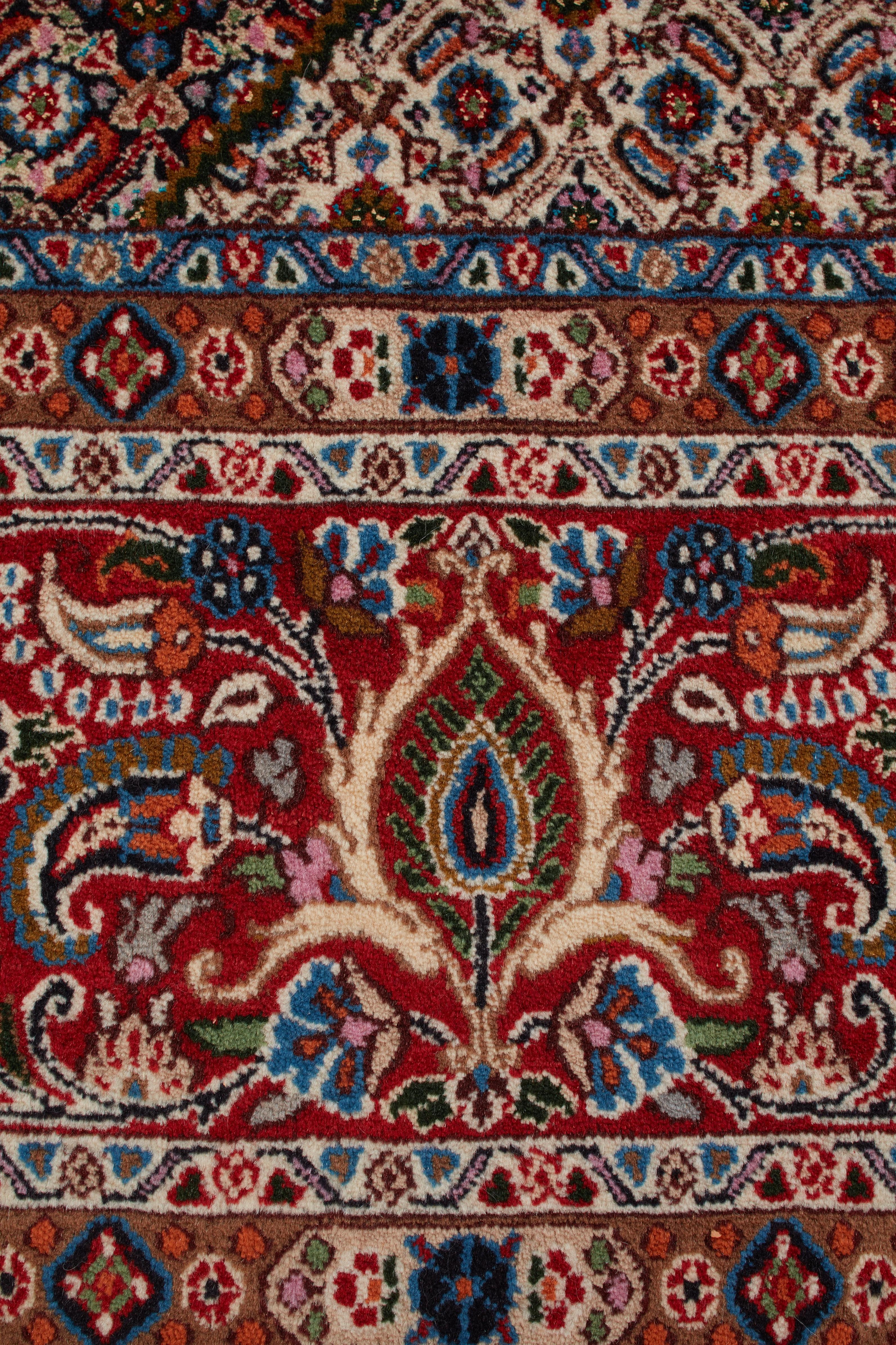 XXIe siècle et contemporain Authentic Persian Mood Tapis de surface en laine nouée à la main ivoire 6' 6