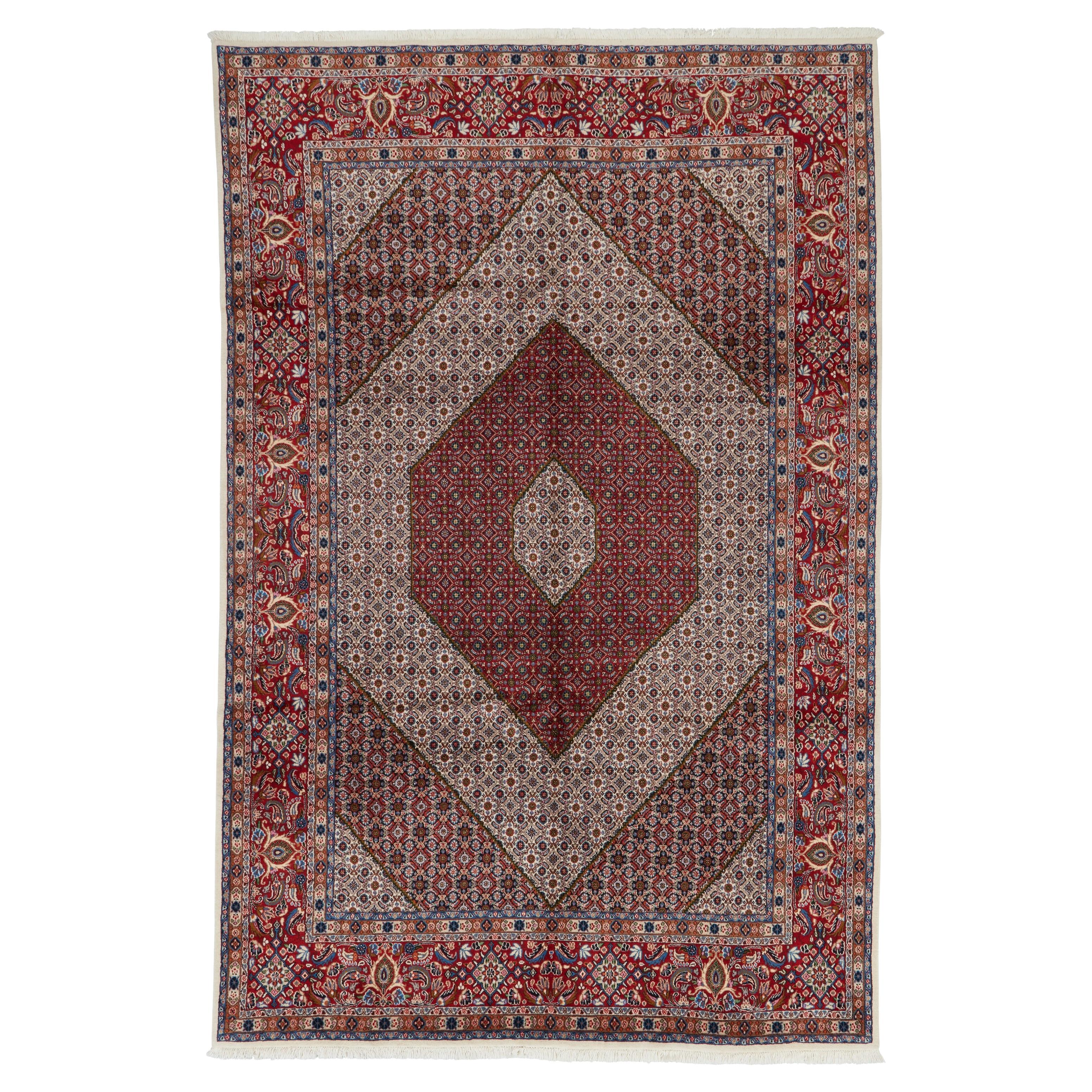 Authentic Persian Mood Hand Knotted Wool Ivory Area Rug 6
6" x 10
0"