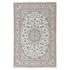 Authentische persische Nain handgeknüpfte Wolle blau Bereich Teppich 6
 8" x 10
 0"