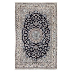 Autentico tappeto persiano Nain annodato a mano in lana verde 6
 5" x 10
 0"