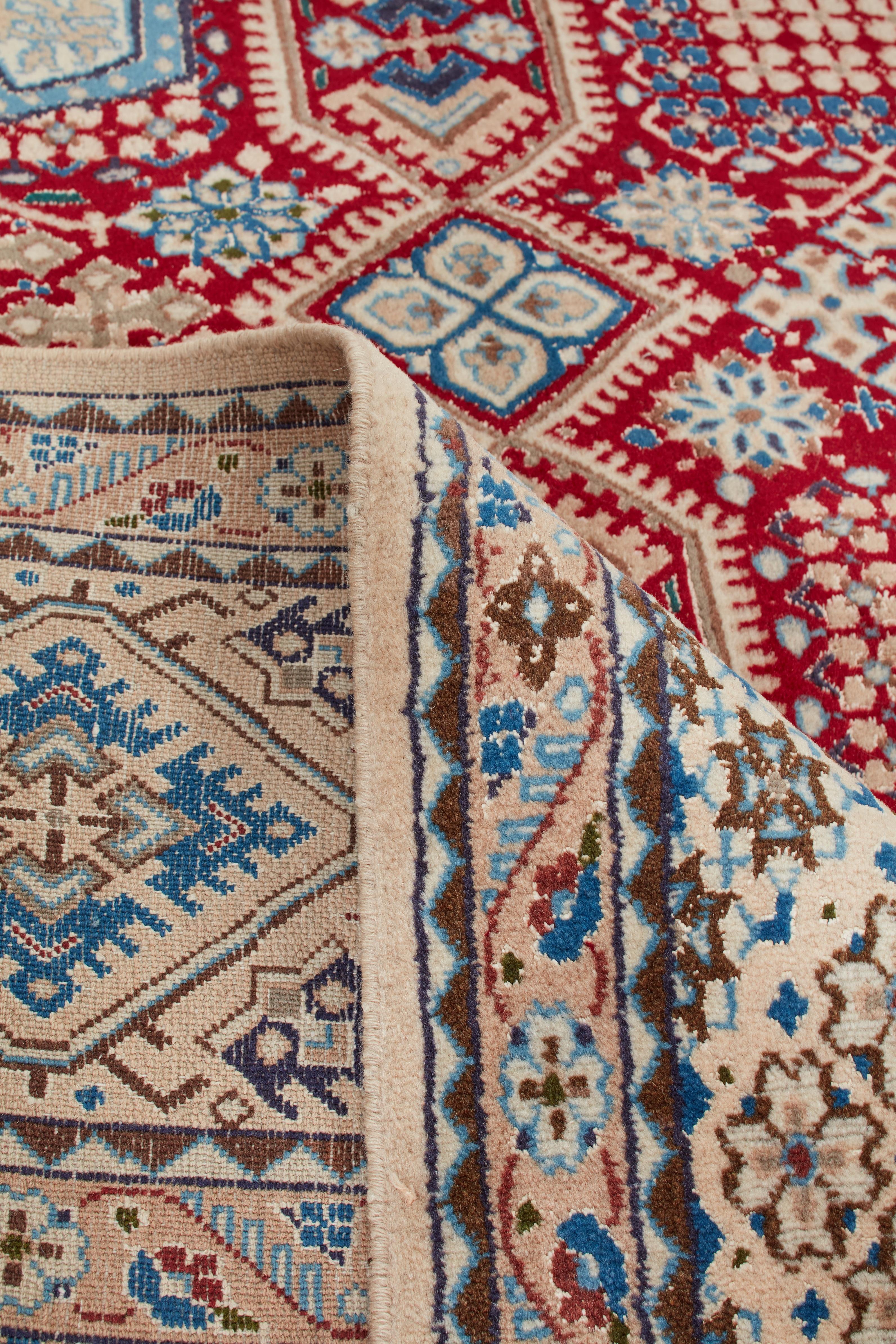 Perse Authentique Persan Nain Tapis de zone en laine nouée à la main Ivoire 8' 0