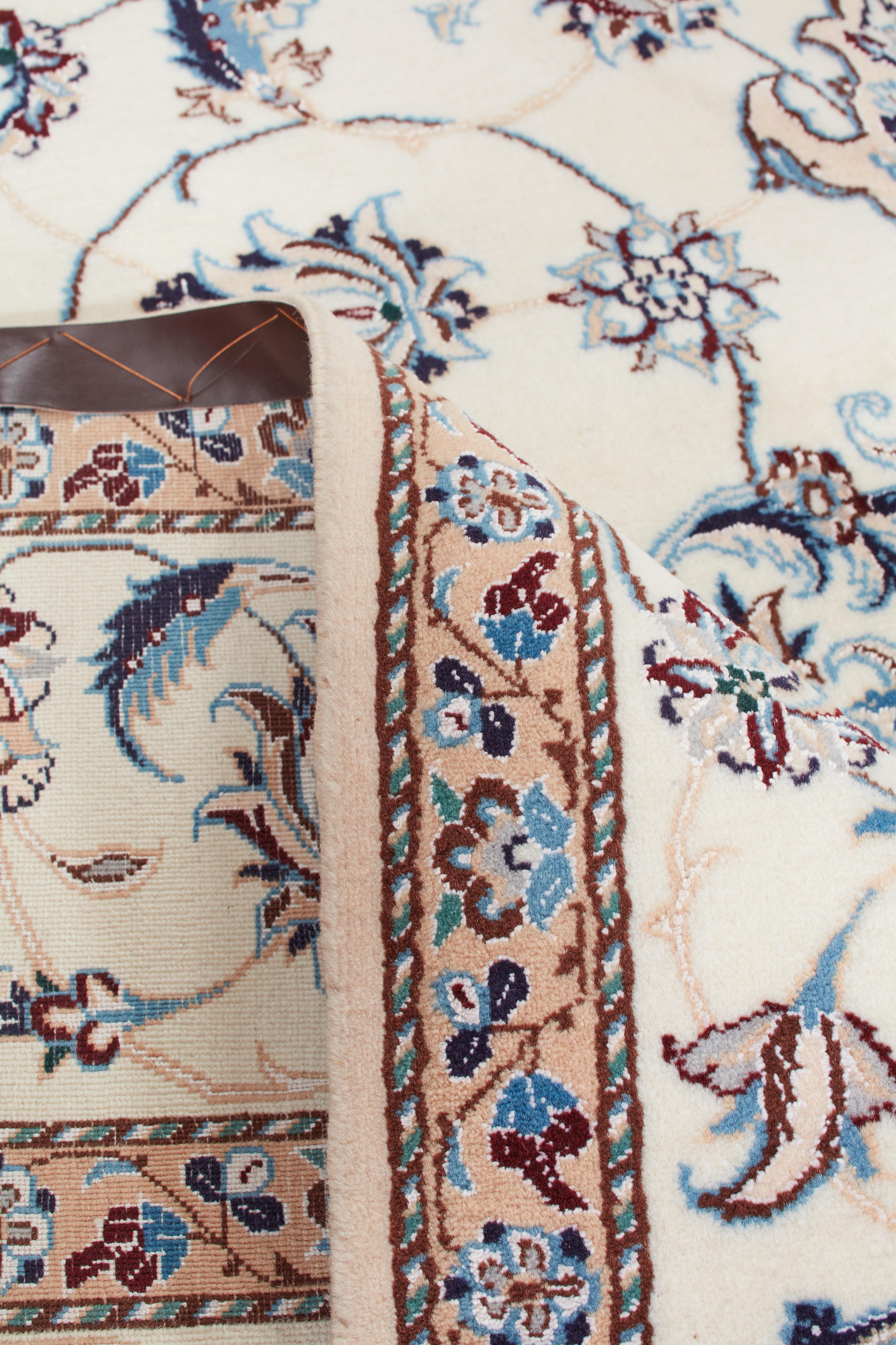 Persiano Autentico tappeto persiano Nain, annodato a mano, in lana rossa, 7' 0