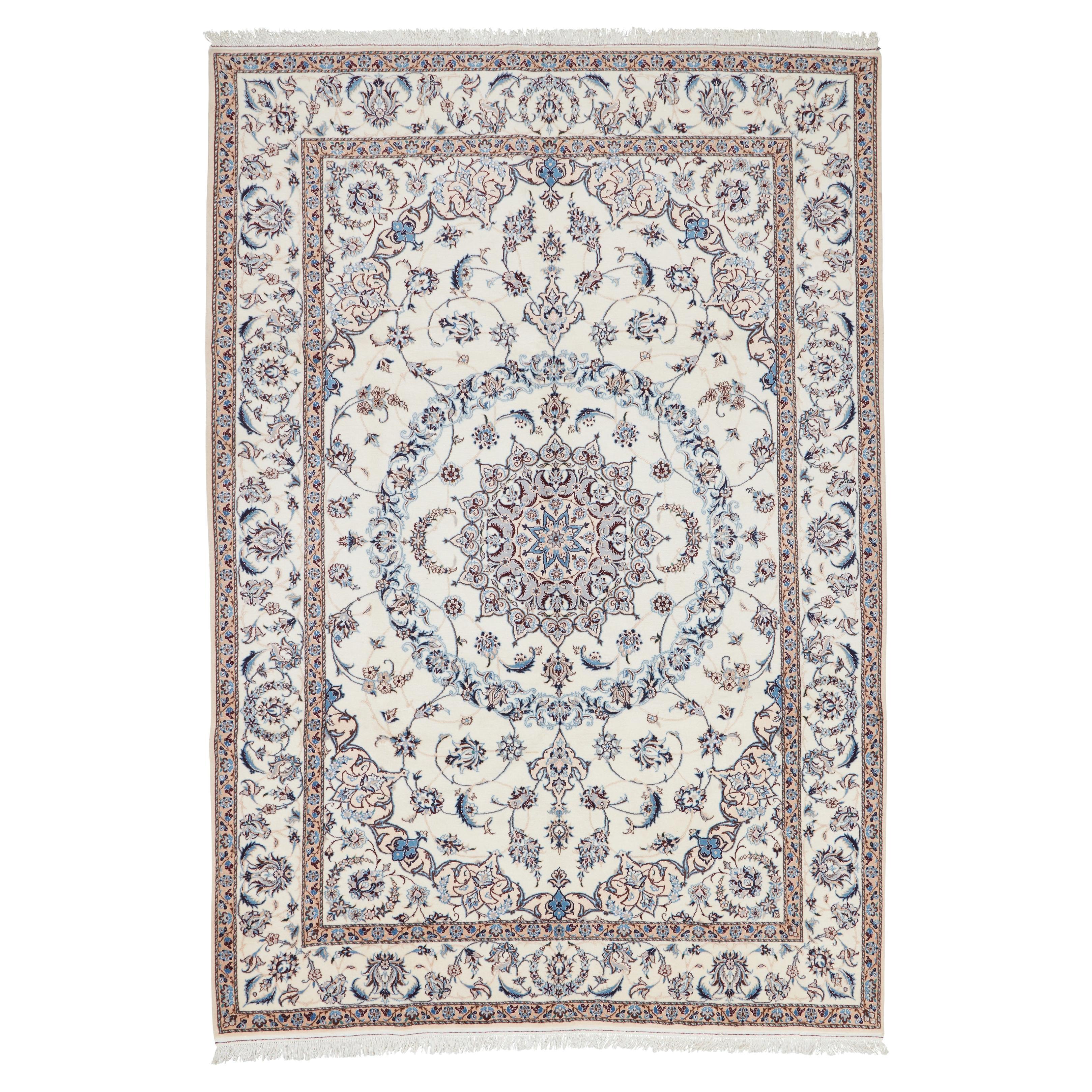 Autentico tappeto persiano Nain, annodato a mano, in lana rossa, 7
0" x 10
0".