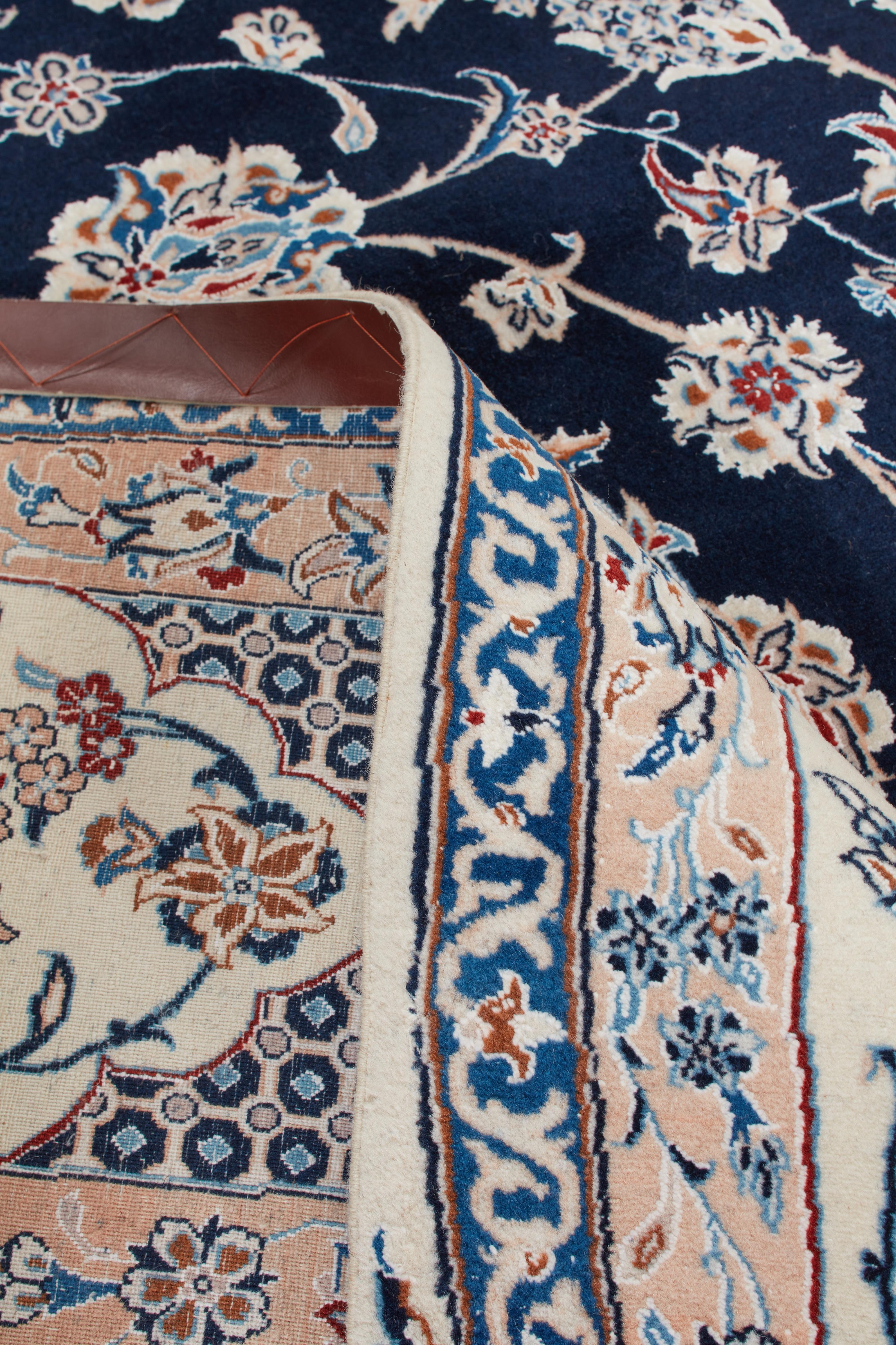 Authentische persische Nain handgeknüpfte Wolle Seidenmischung roten Bereich Teppich 8' 0