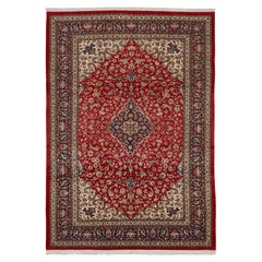 Authentische persische Qom handgeknüpfte Wolle rot Bereich Teppich 8
 2" x 11
 7"