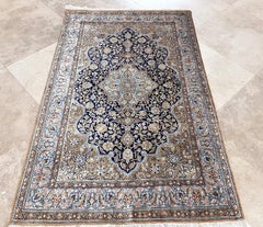 Authentic Persian Qum Hand Knotted Silk Rug 1970 Circa