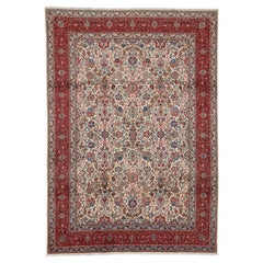 Authentic Persian Saroogh Hand Knotted Wool Ivory Area Rug 8
 0" x 11
 5"