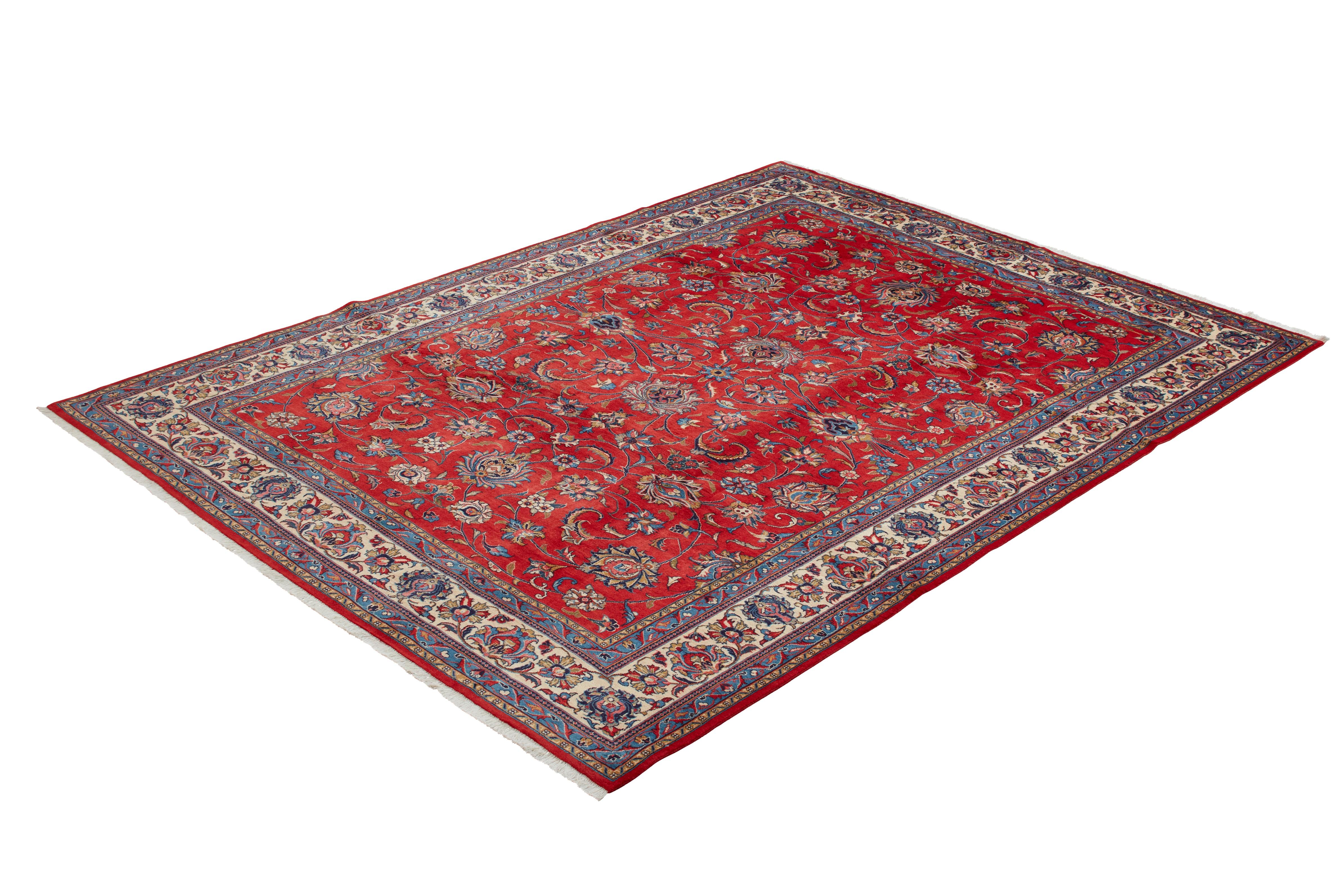 Authentische persische Saroogh handgeknüpfte Wolle Elfenbein Bereich Teppich 8' 6