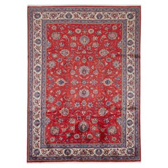 Autentico tappeto persiano Saroogh in lana annodata a mano di colore avorio 8
6" x 11
8"