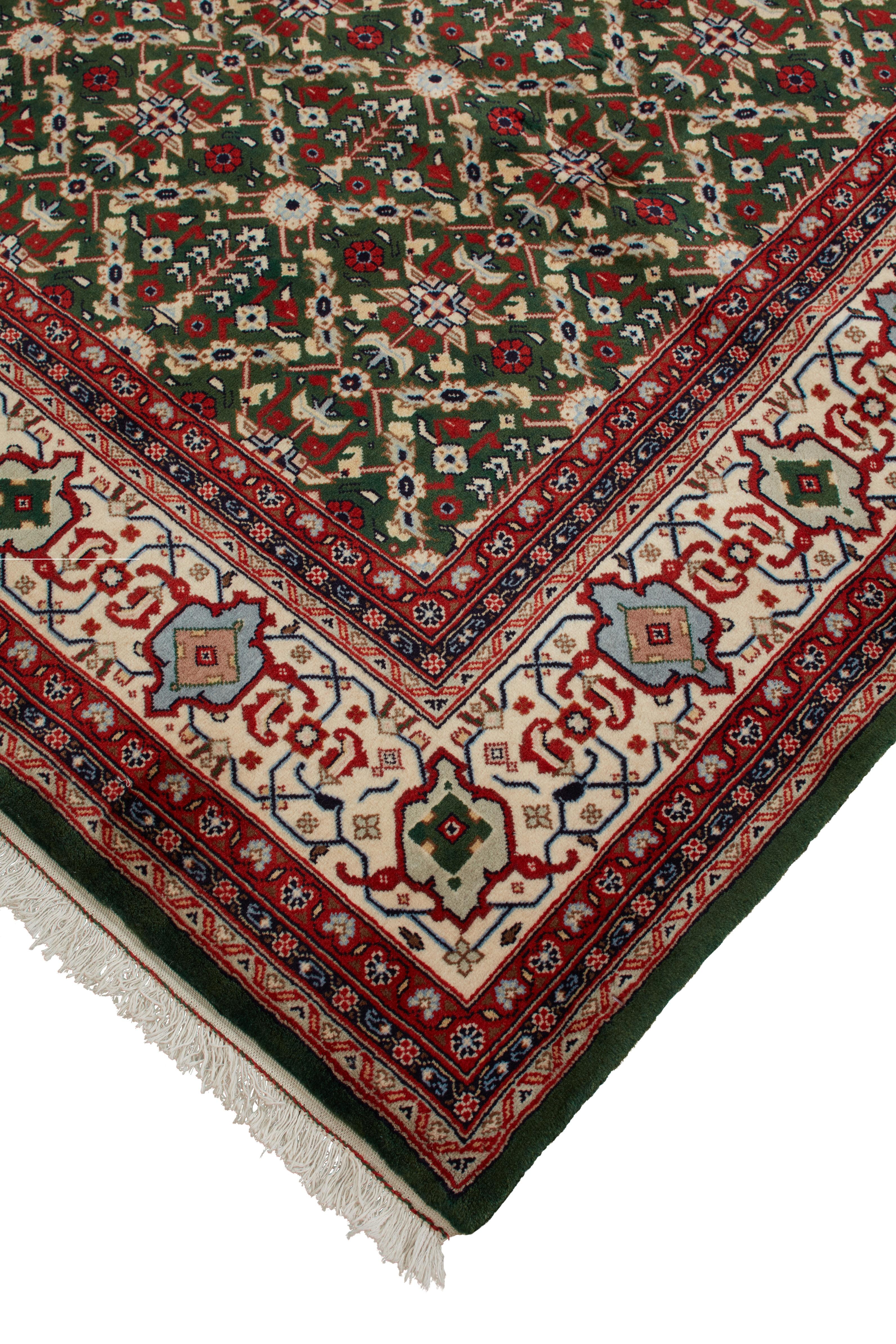 Authentische persische Sarouk handgeknüpfte Wolle Elfenbein Bereich Teppich 7' 0