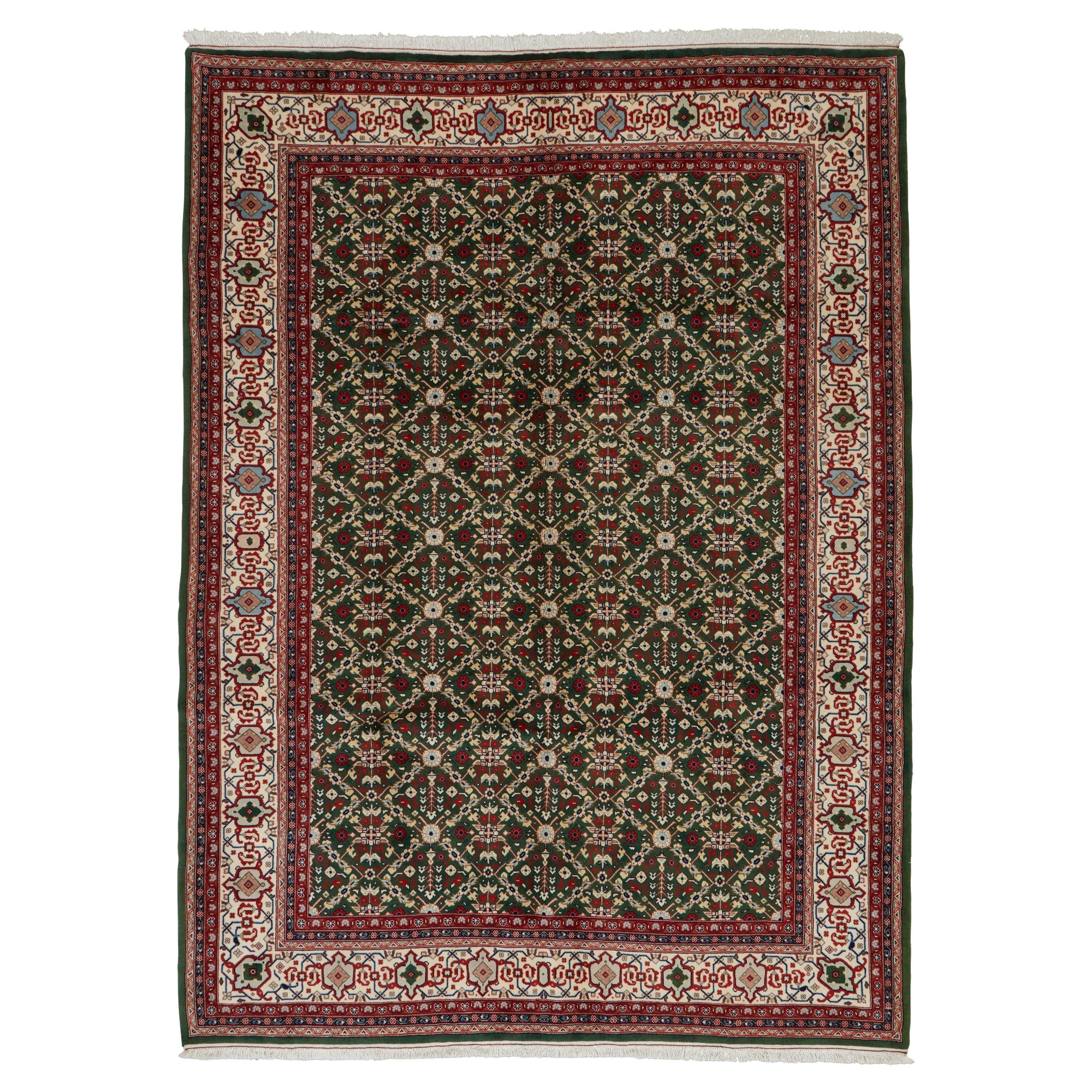 Autentico tappeto persiano Sarouk in lana annodata a mano avorio 7
0" x 9
5"