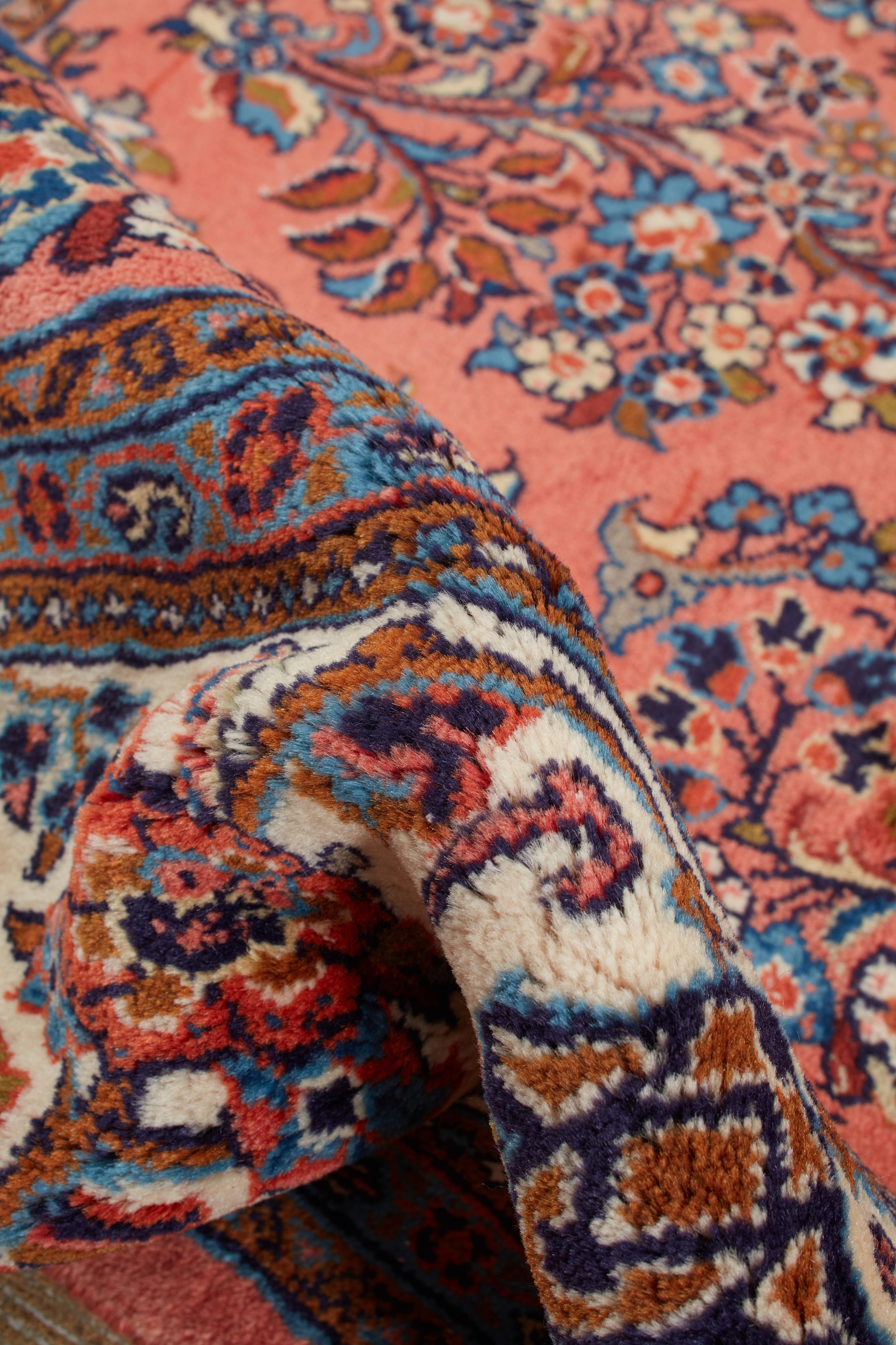 Authentische persische Sarouk handgeknüpft Wolle rot Bereich Teppich 6' 4