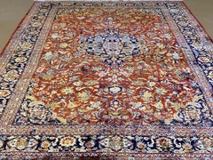 Authentic Persian Silk Kashan Rug, circa 1970s