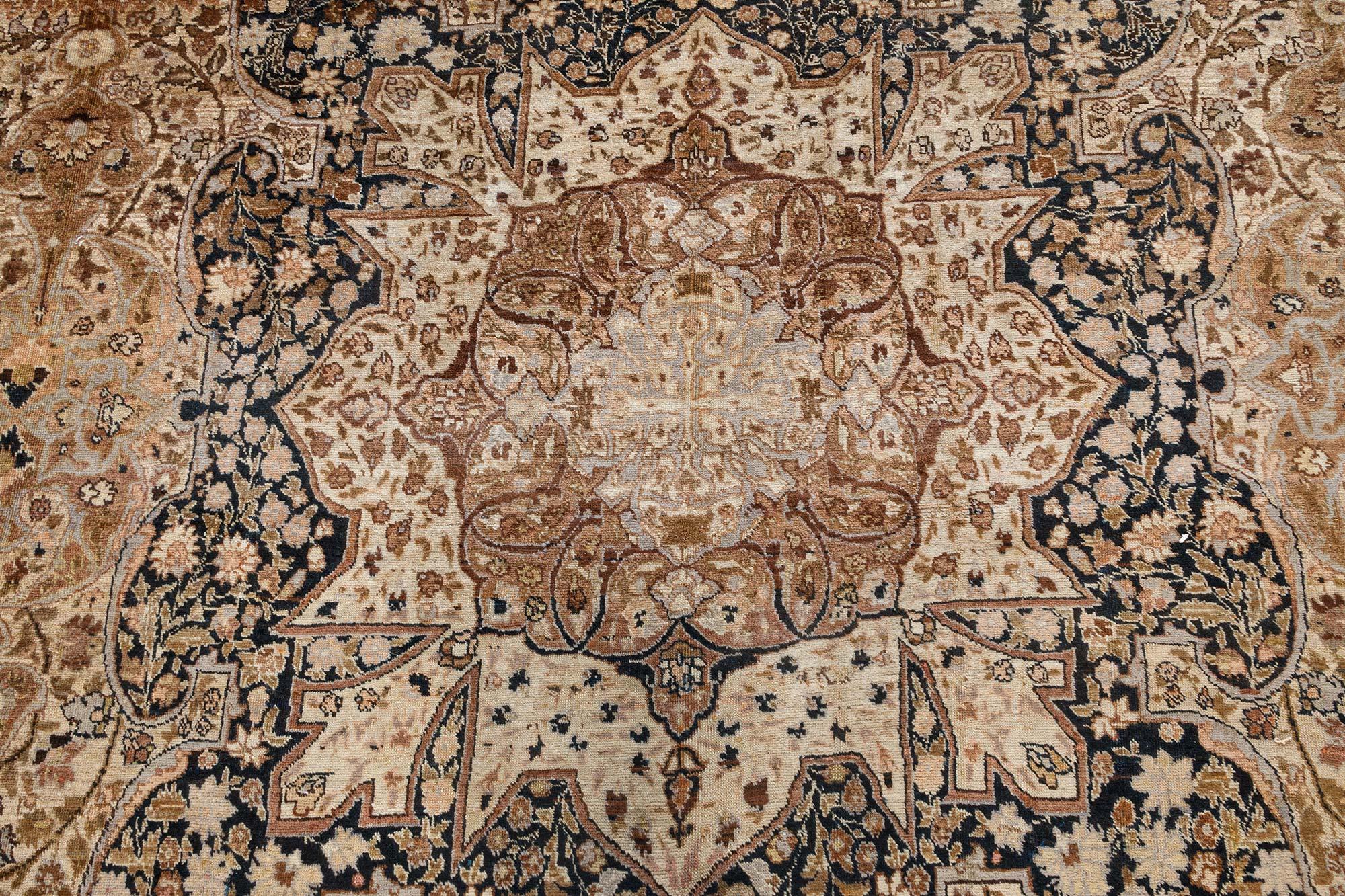 Hand-Knotted Authentic Persian Tabriz Handwoven Wool Rug For Sale