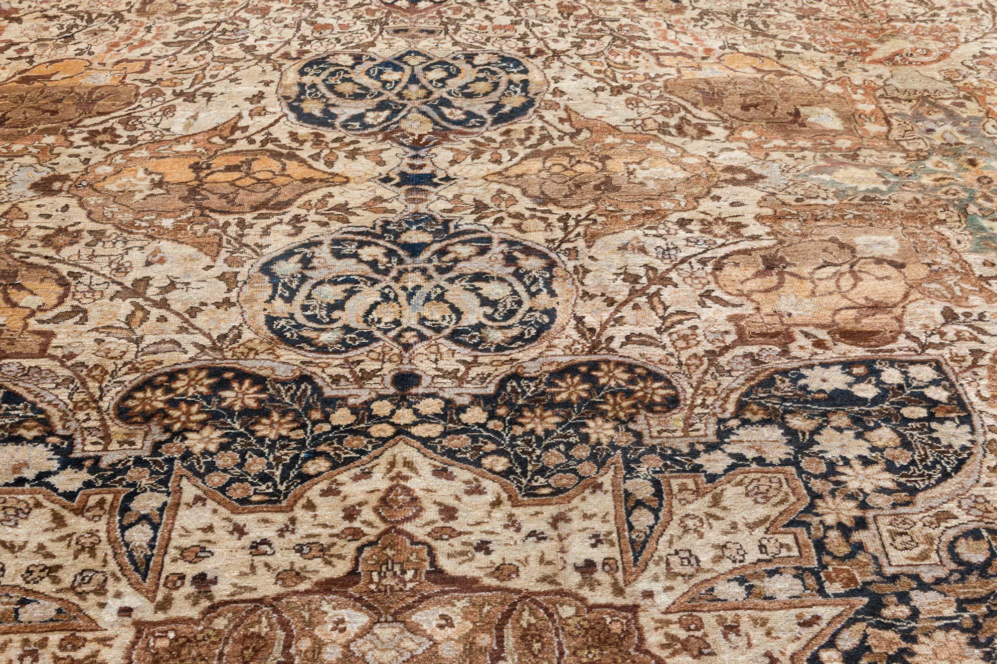 20th Century Authentic Persian Tabriz Handwoven Wool Rug For Sale