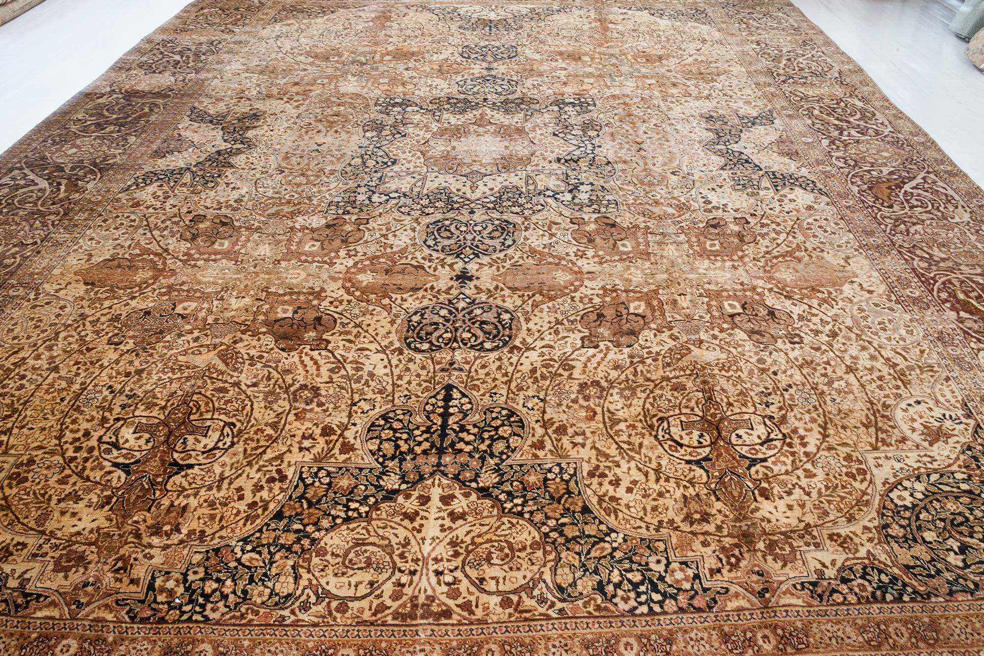 Authentic Persian Tabriz Handwoven Wool Rug For Sale 1