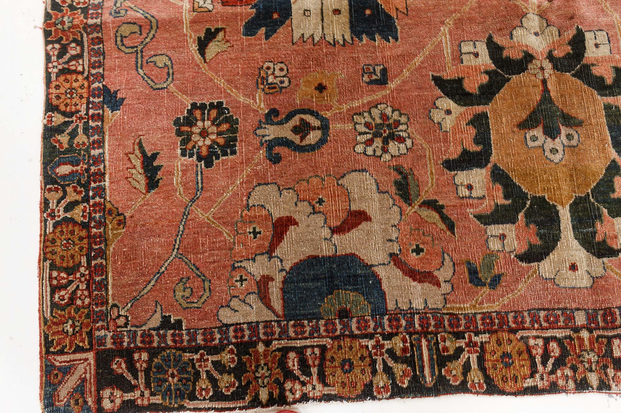20th Century Authentic Persian Tabriz Botanic Carpet For Sale