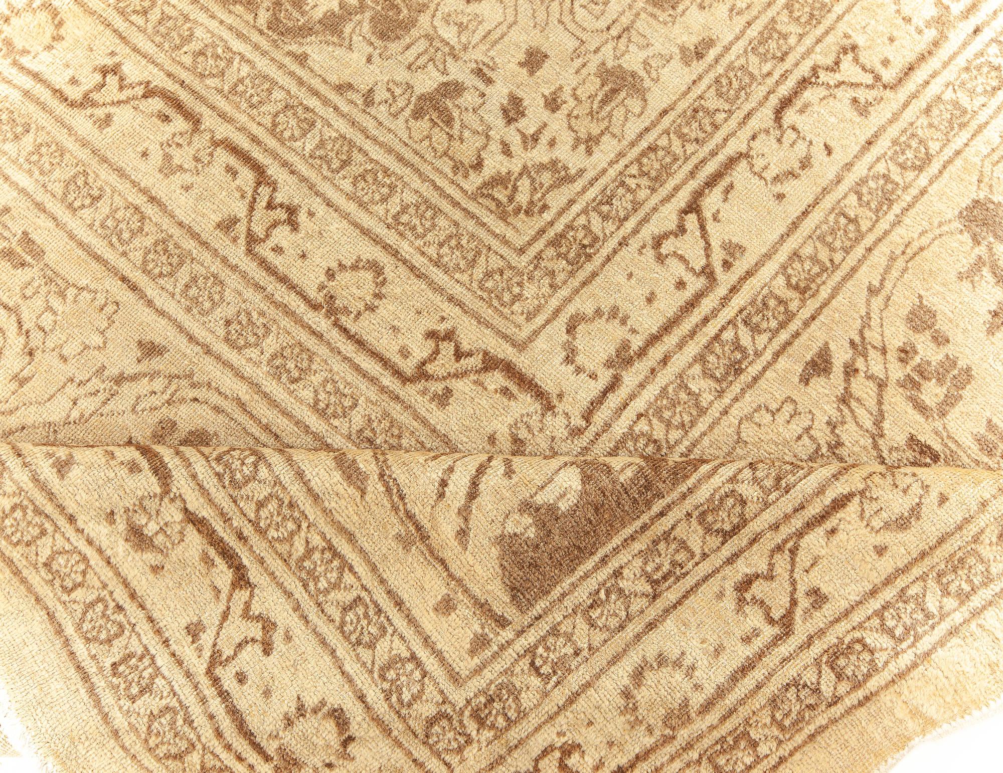Persiano Doris Leslie Blau Tappeto autentico Tabriz persiano in lana marrone fatto a mano in vendita