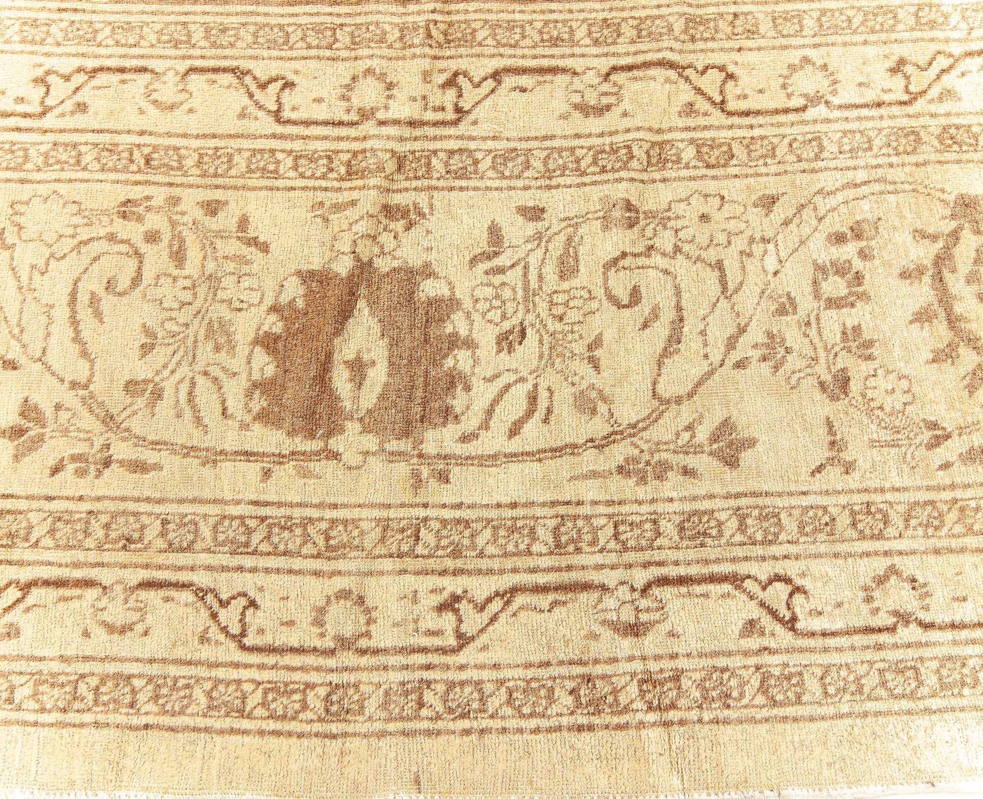 XX secolo Doris Leslie Blau Tappeto autentico Tabriz persiano in lana marrone fatto a mano in vendita