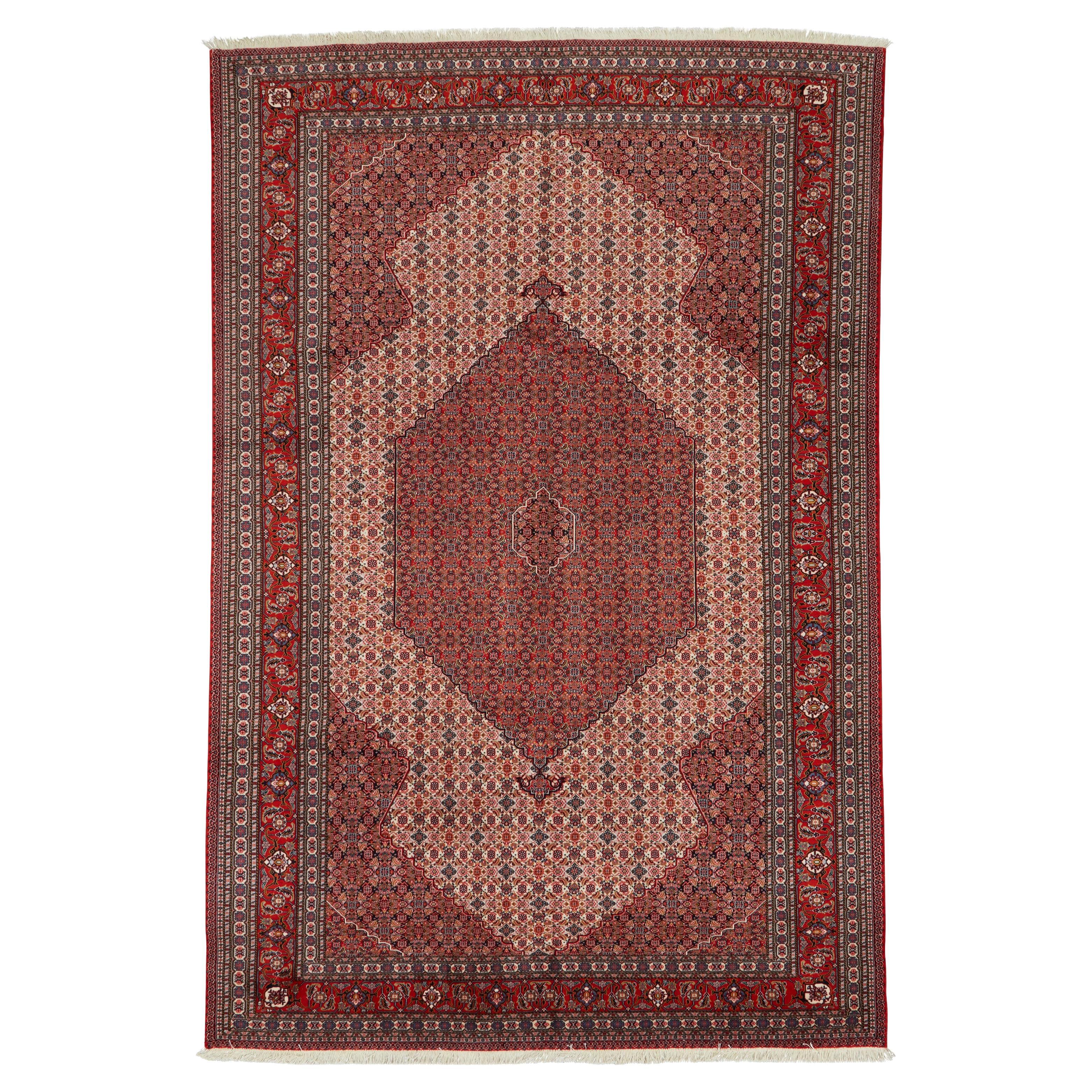 Autentico tappeto persiano Tabriz in lana annodata a mano blu 7
0" x 10
7"