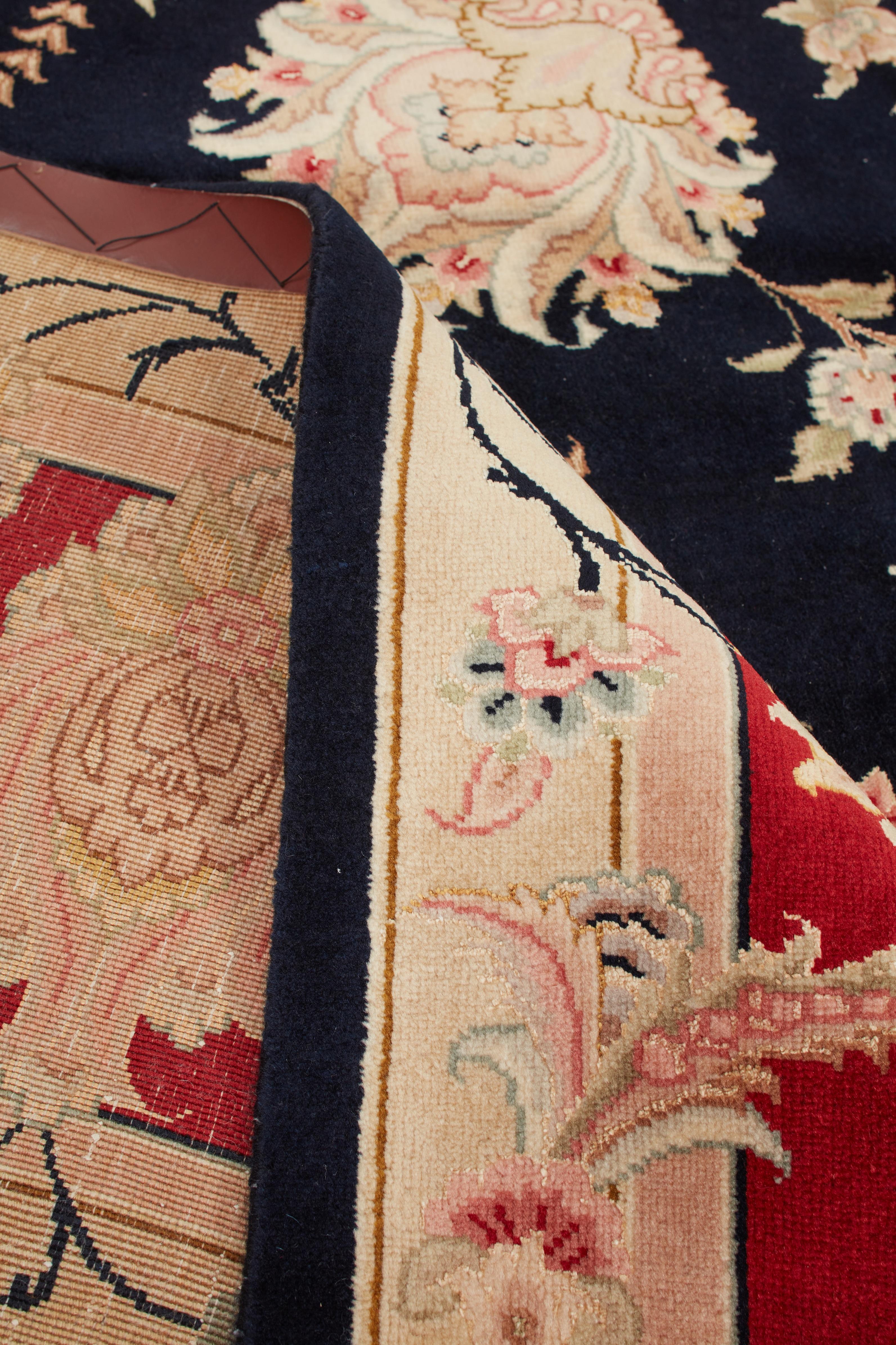 Authentische persische Tabriz handgeknüpfte Wolle Elfenbein Bereich Teppich 9' 0