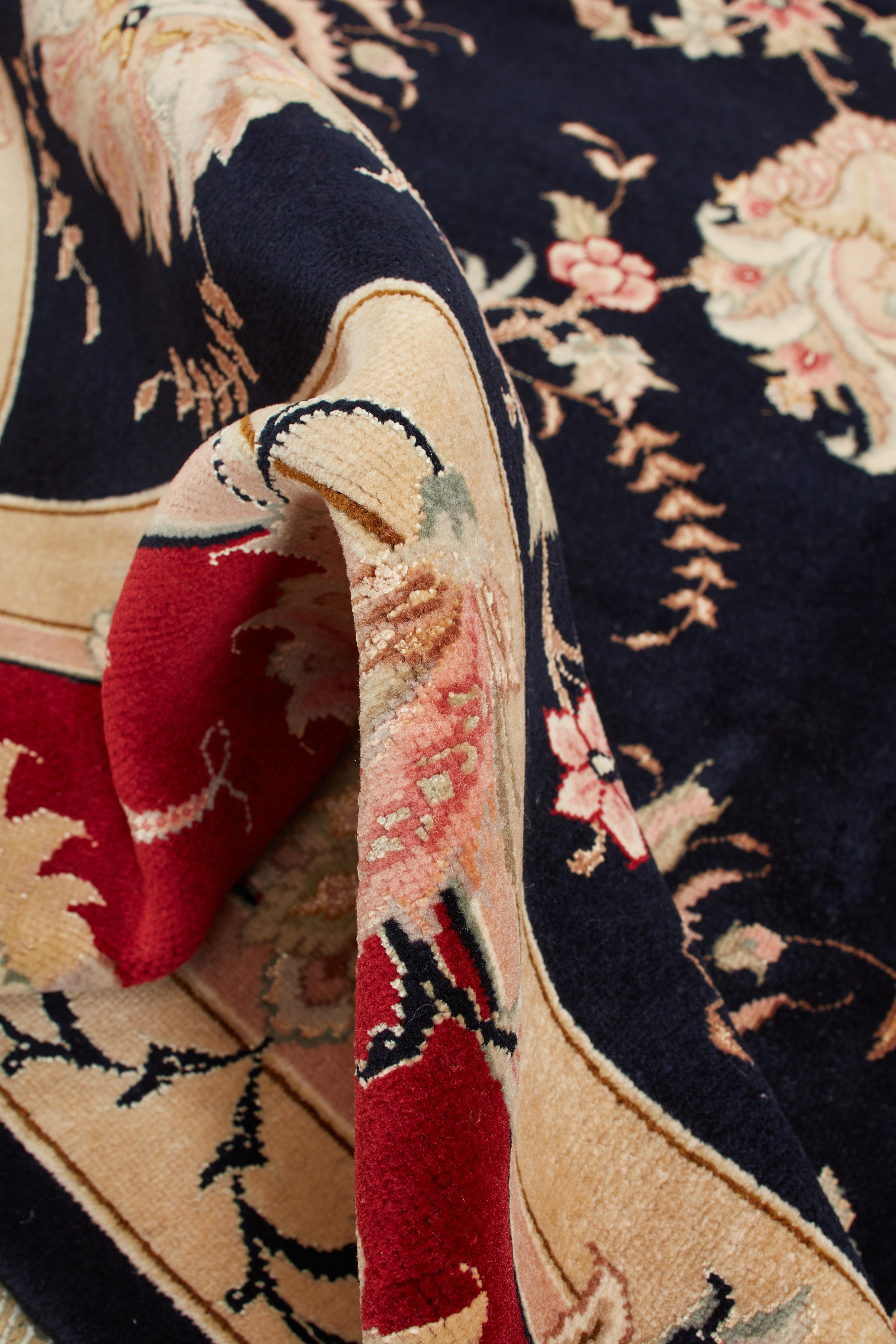 Authentische persische Tabriz handgeknüpfte Wolle Elfenbein Bereich Teppich 9' 0