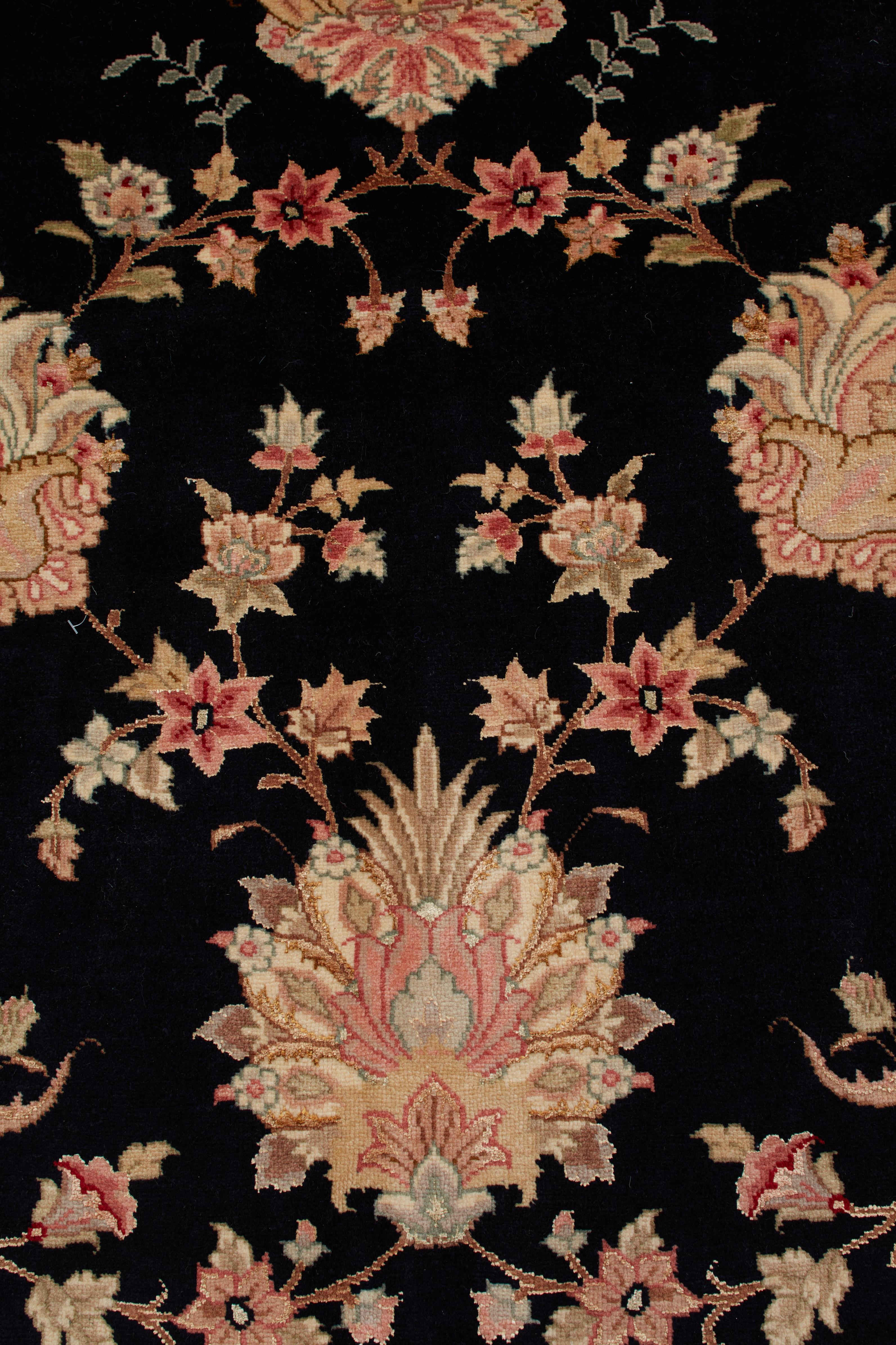 Authentische persische Tabriz handgeknüpfte Wolle Elfenbein Bereich Teppich 9' 0