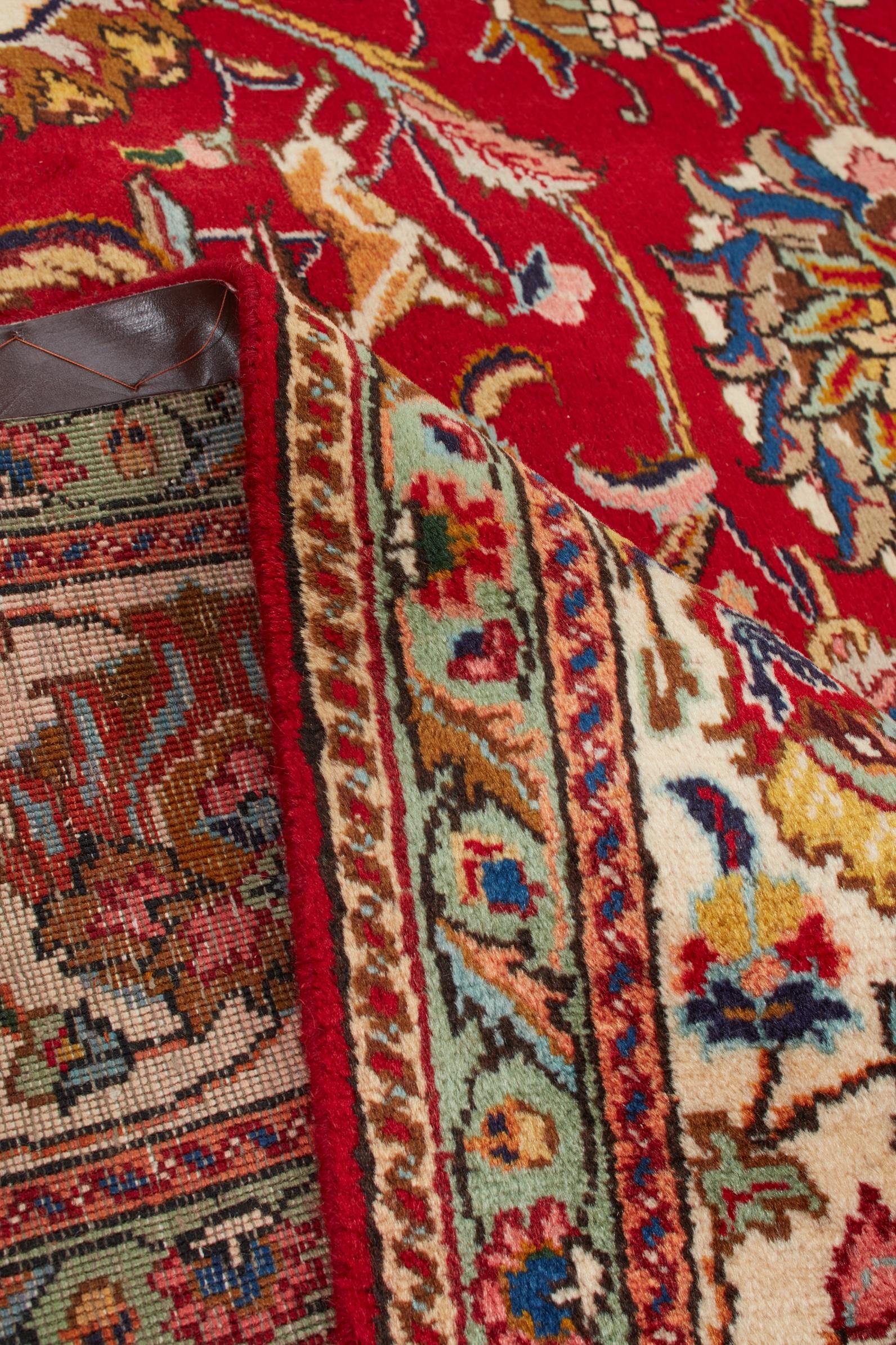 Authentische persische Tabriz handgeknüpfte Wolle rot Bereich Teppich 8' 0