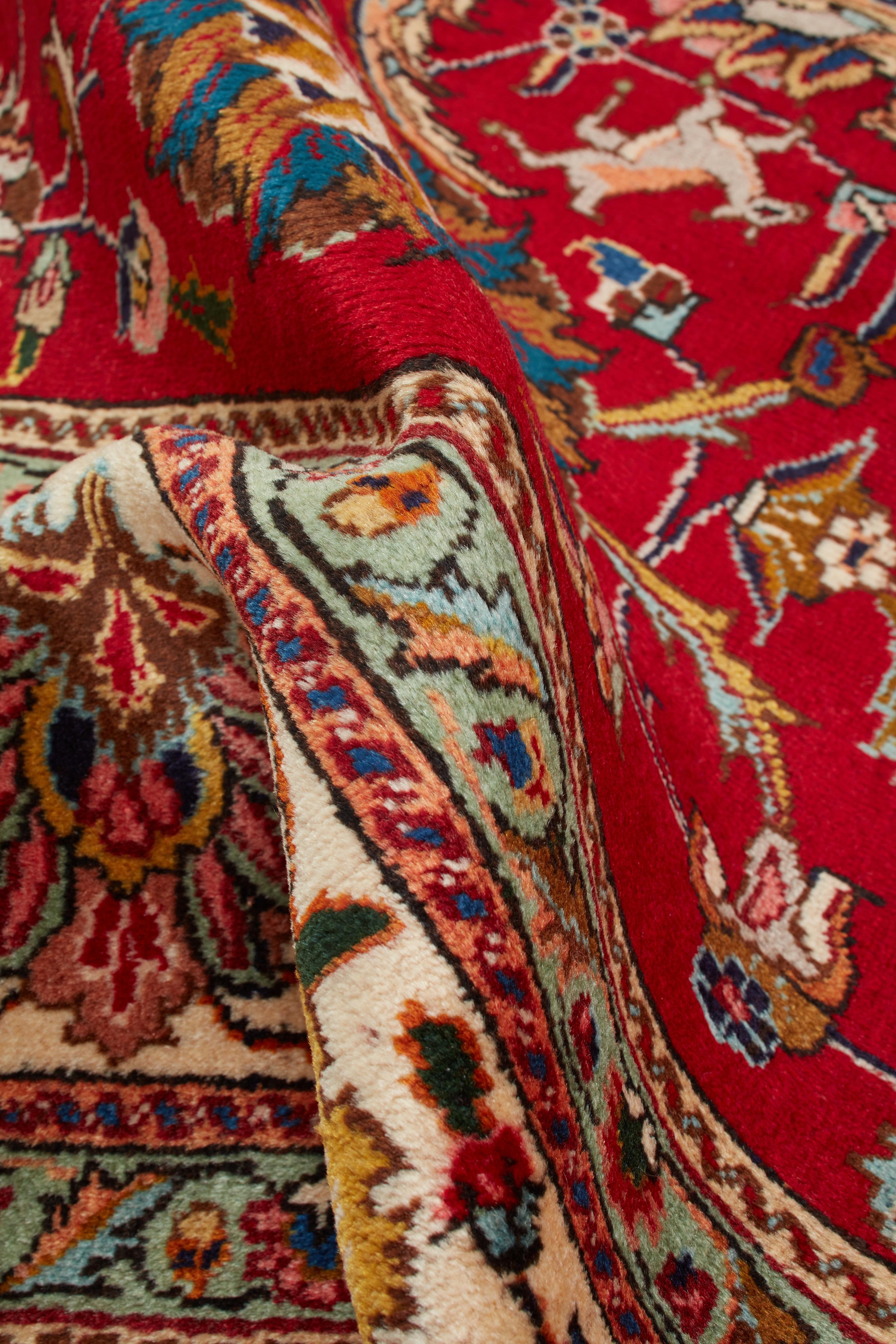 Authentische persische Tabriz handgeknüpfte Wolle rot Bereich Teppich 8' 0