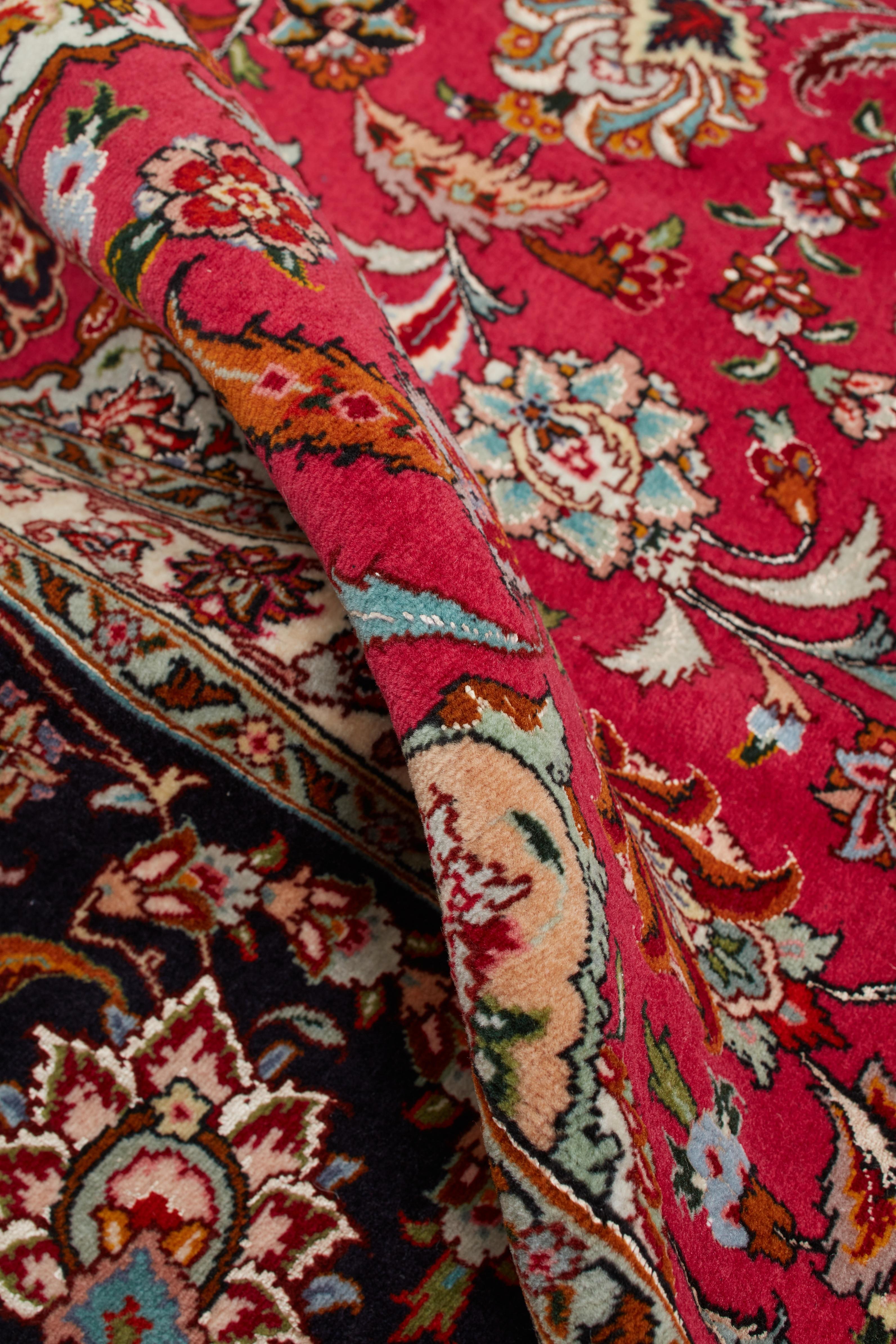 Authentische persische Tabriz handgeknüpfte Wolle Seidenmischung rot Bereich Teppich 8' 2