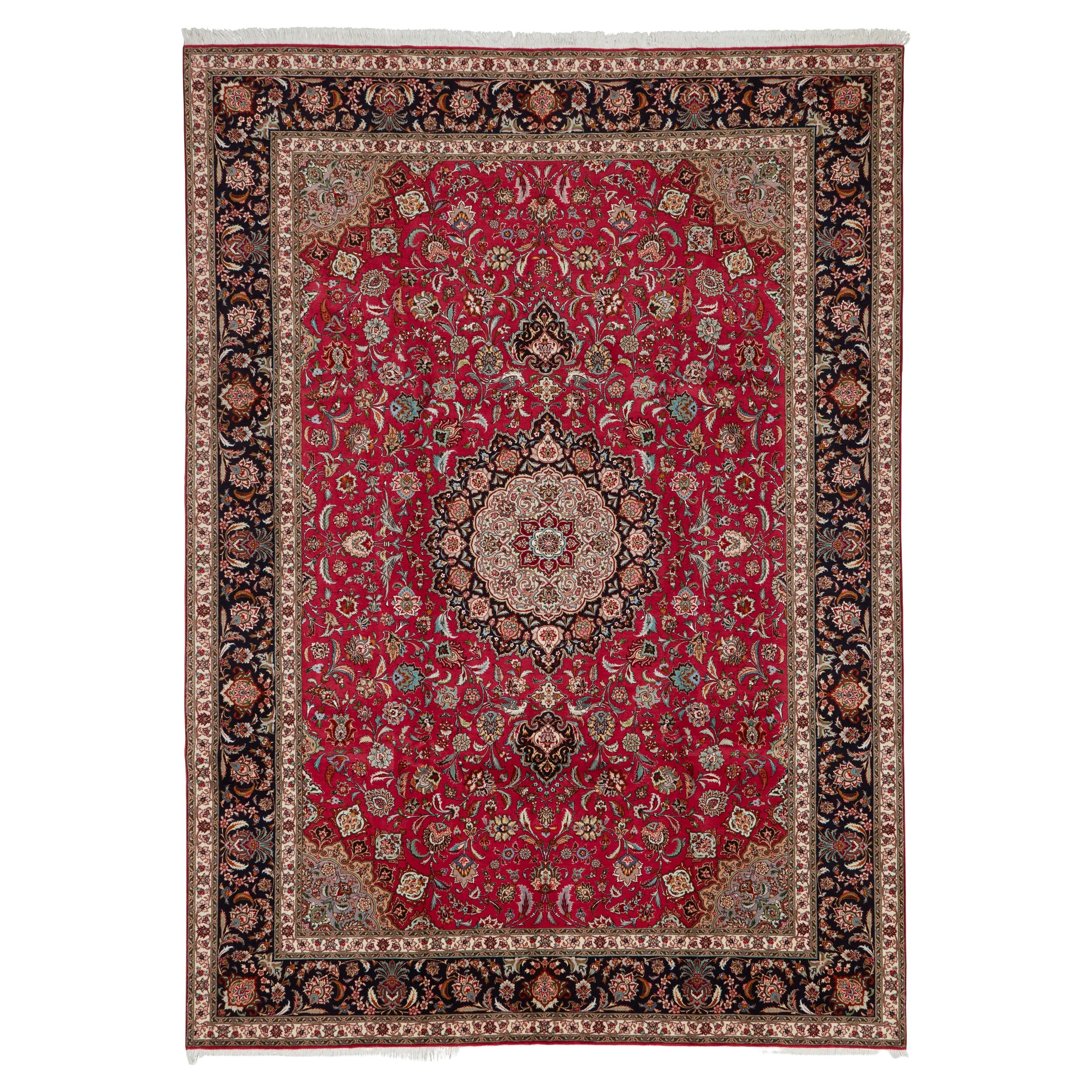 Authentische persische Tabriz handgeknüpfte Wolle Seidenmischung rot Bereich Teppich 8
 2" x 11
 5