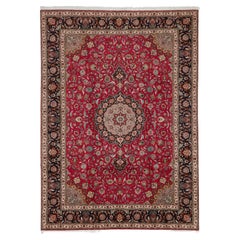 Authentische persische Tabriz handgeknüpfte Wolle Seidenmischung rot Bereich Teppich 8
 2" x 11
 5