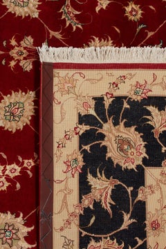 Authentic Persian Tabriz Hand Knotted Wool Silk Blend Red Area Rug 8' 4" x 10' 8