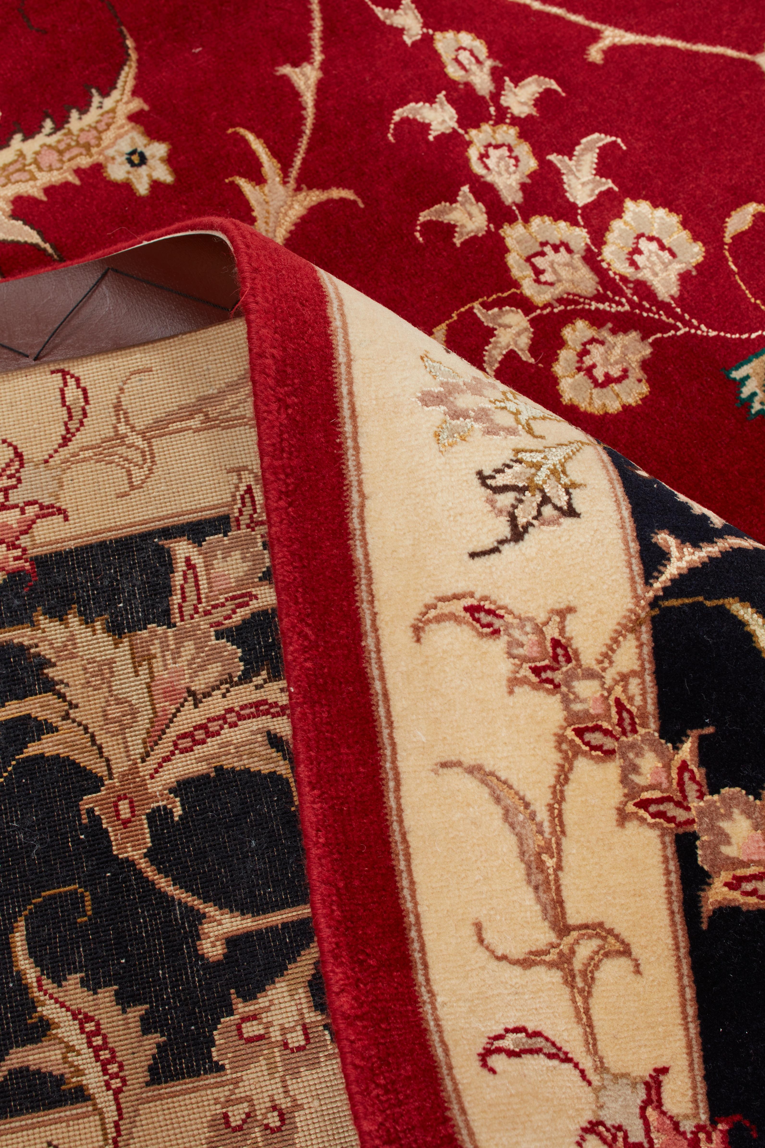 Authentische persische Tabriz handgeknüpfte Wolle Seidenmischung rot Bereich Teppich 8' 4