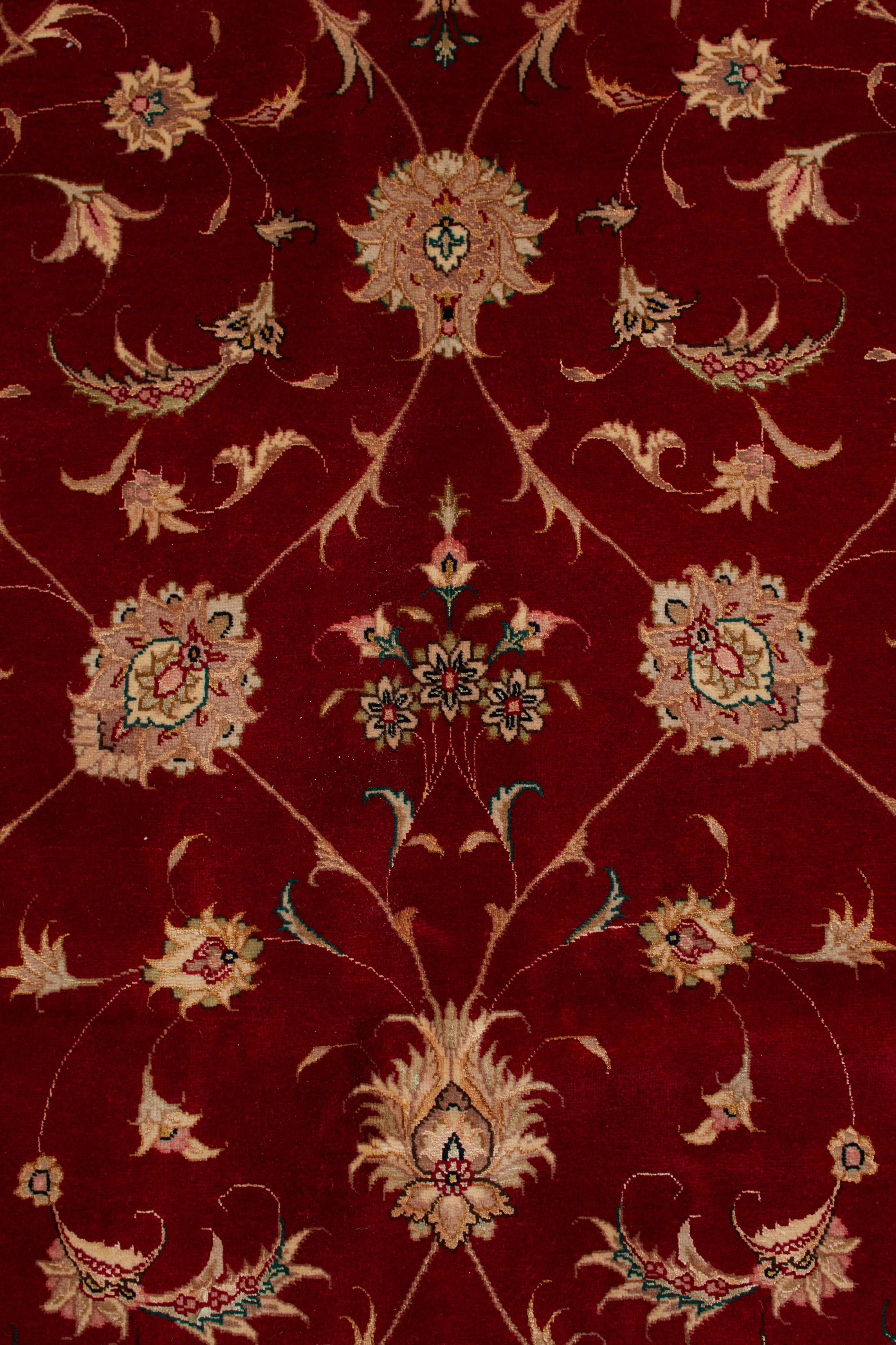 Authentische persische Tabriz handgeknüpfte Wolle Seidenmischung rot Bereich Teppich 8' 4