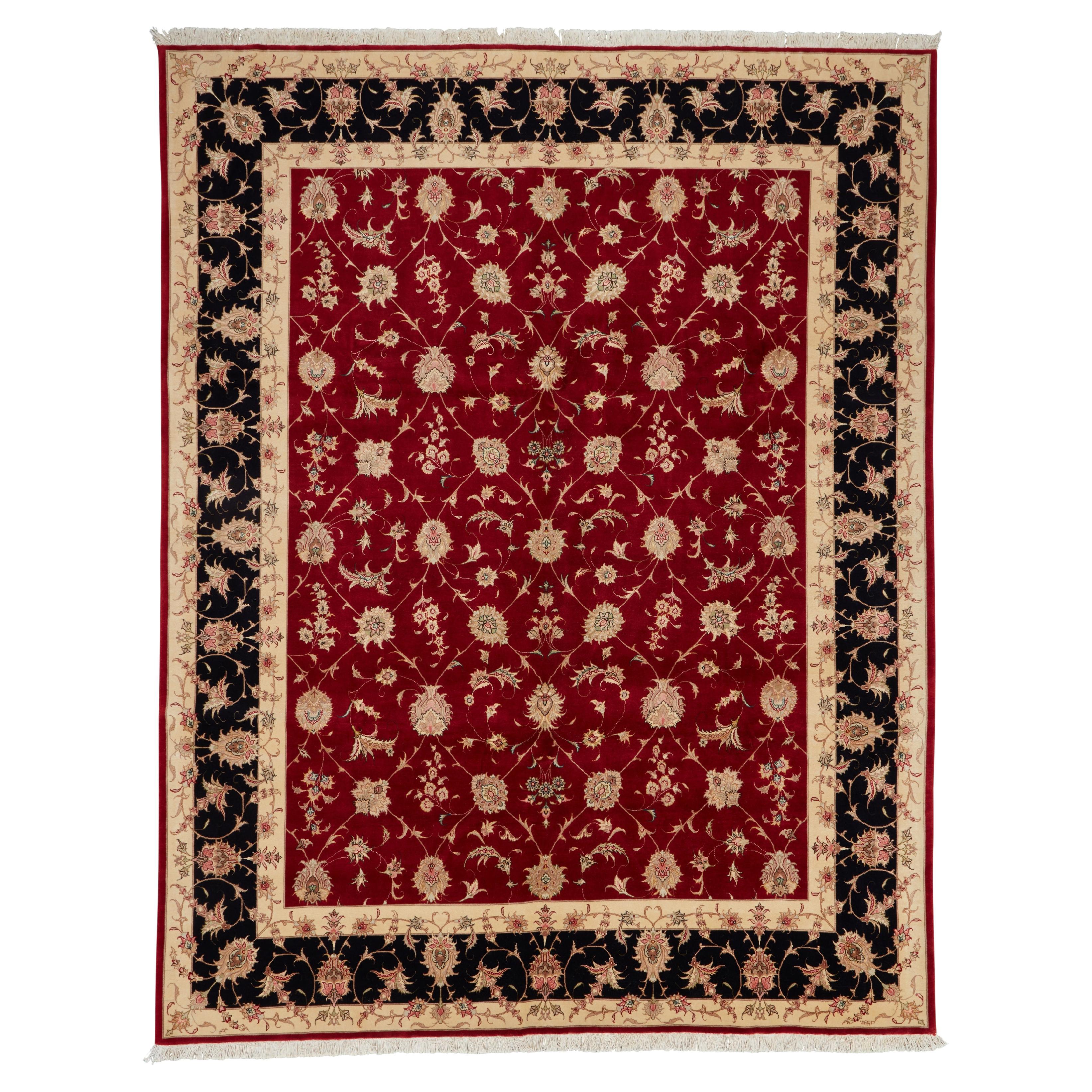 Authentische persische Tabriz handgeknüpfte Wolle Seidenmischung rot Bereich Teppich 8
 4" x 10
 8