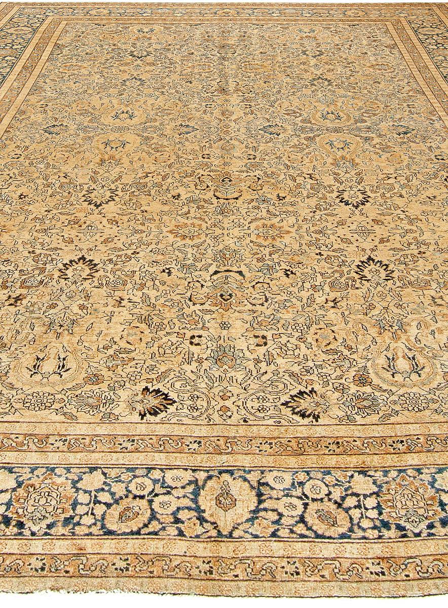 Hand-Knotted Authentic Persian Tabriz Handmade Wool Rug For Sale