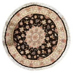 Persian Tabriz Floral Round Rug